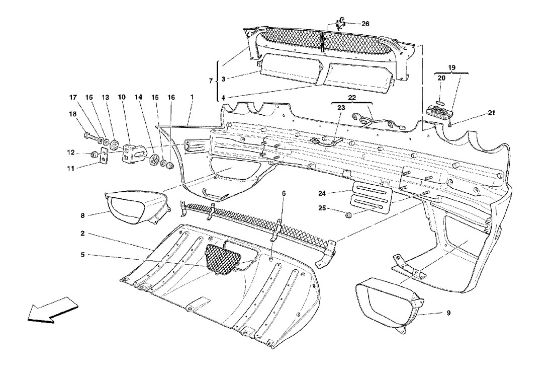 Schematic: Rear Bumper