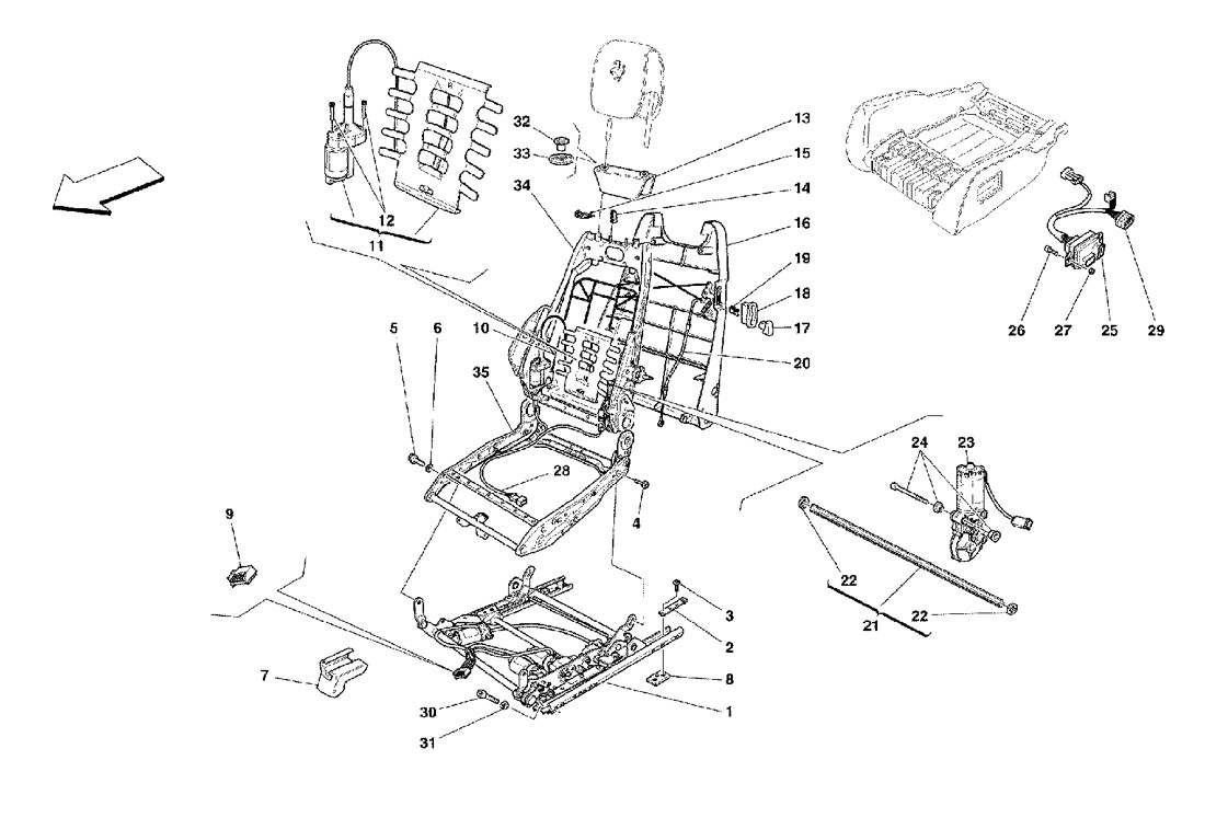 Schematic: Electrical Seat - Guide And Movement