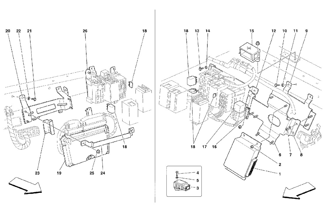 Schematic: Rear Passengers Compartment Control Stations