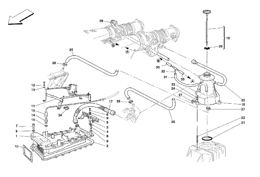Schematic: Lubrication System - Tank - Heater Exchanger