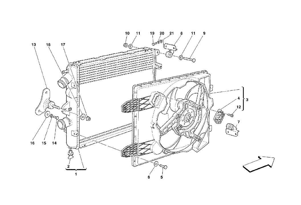 Schematic: Cooling System Radiators