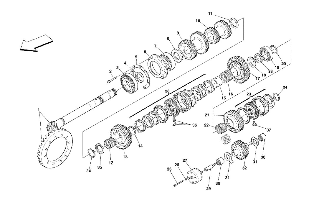 Schematic: Lay Shaft Gears