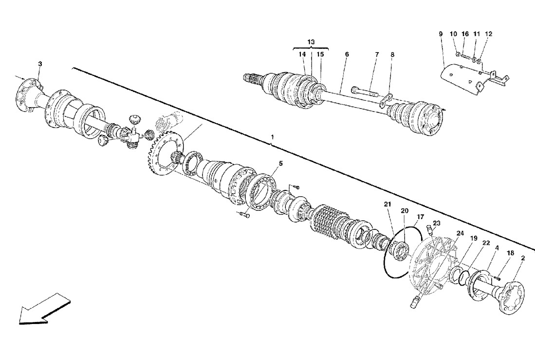 Schematic: Differential & Axle Shafts