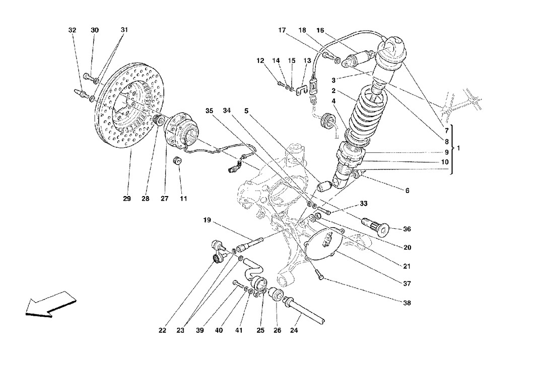 Schematic: Front Suspension - Shock Absorber And Brake Disc