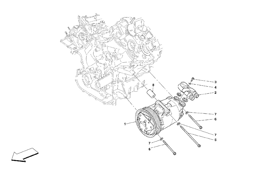 Schematic: Air Conditioning Compressor