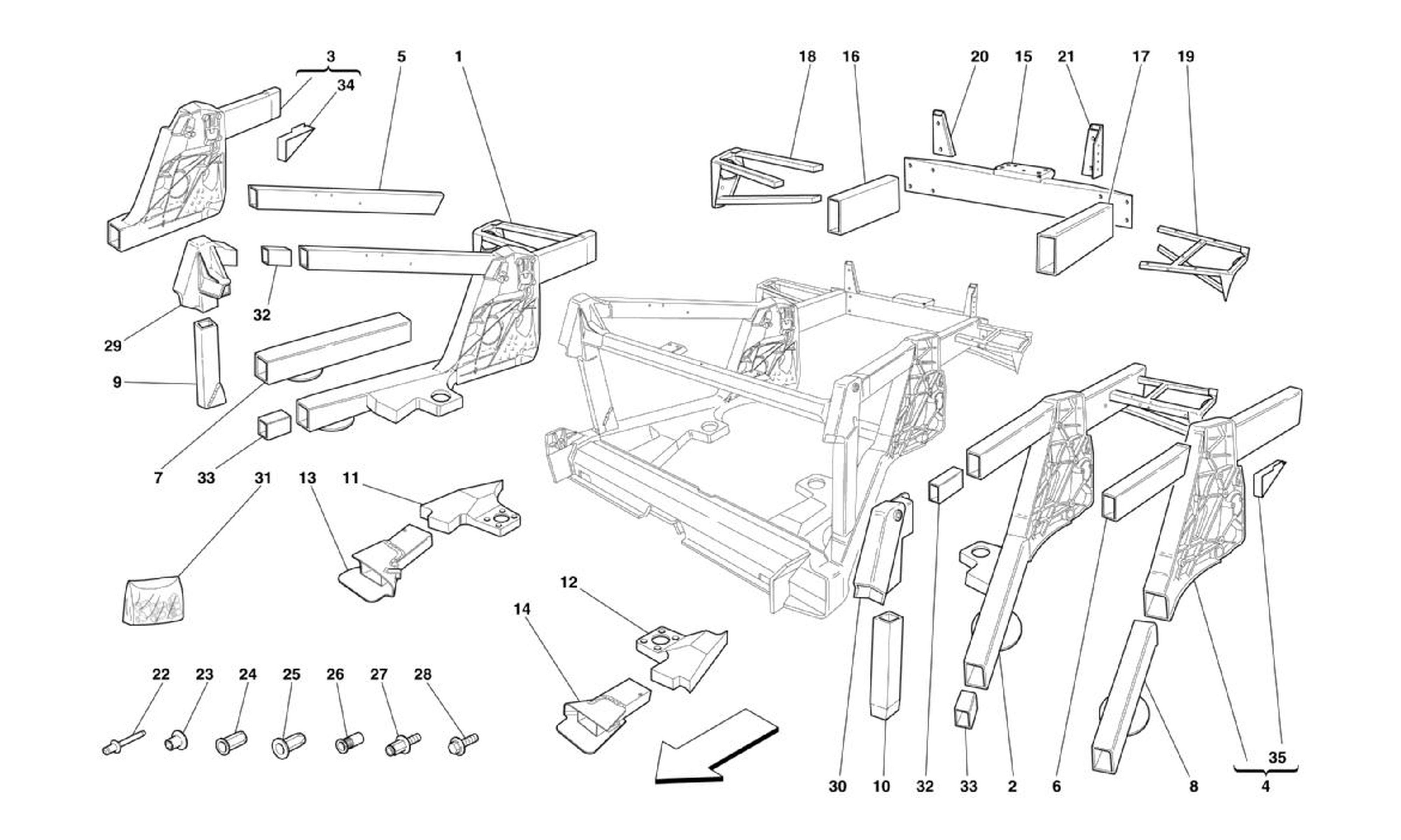 Schematic: Chassis - Rear Element Subassemblies