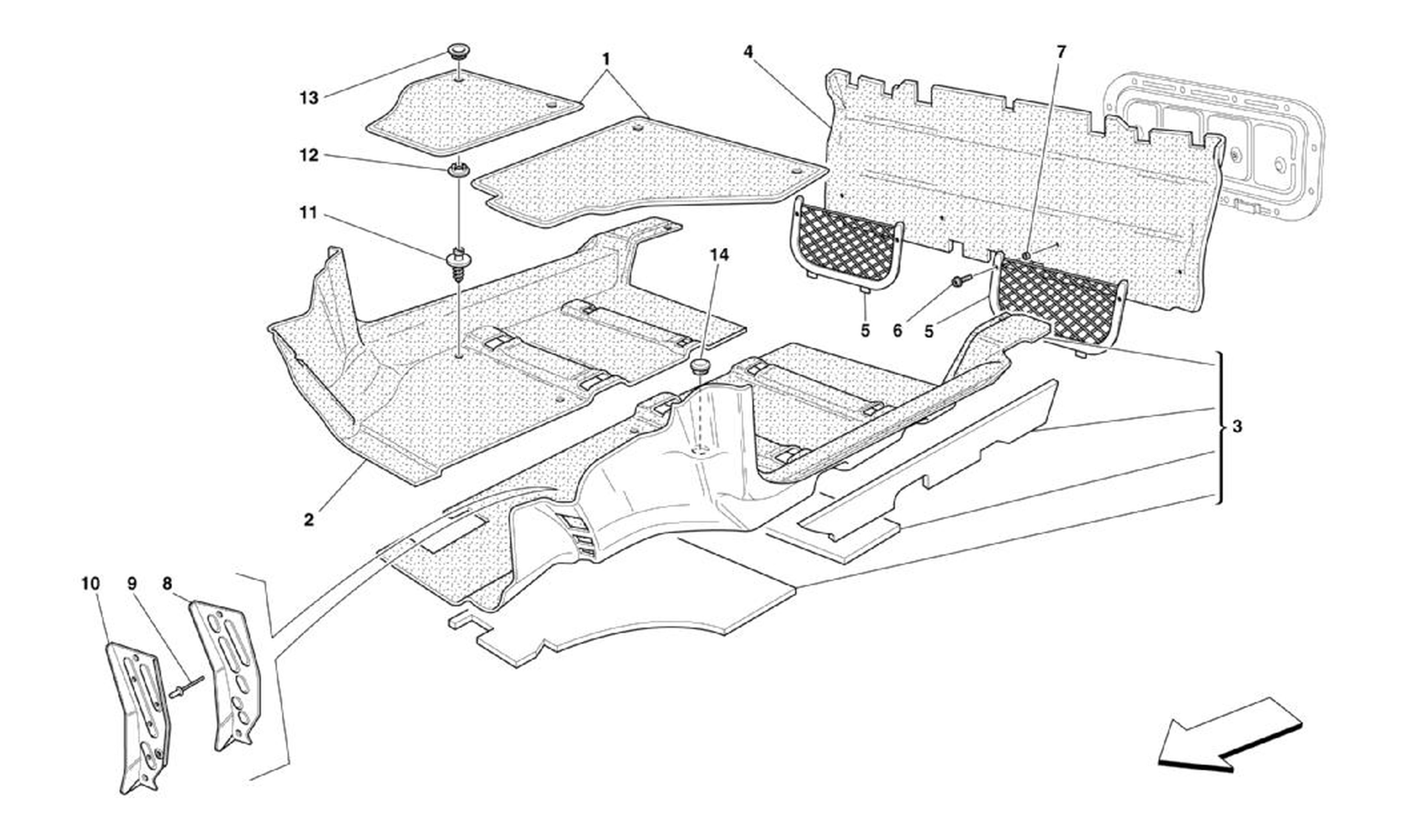 Schematic: Passenger Compartment Mats