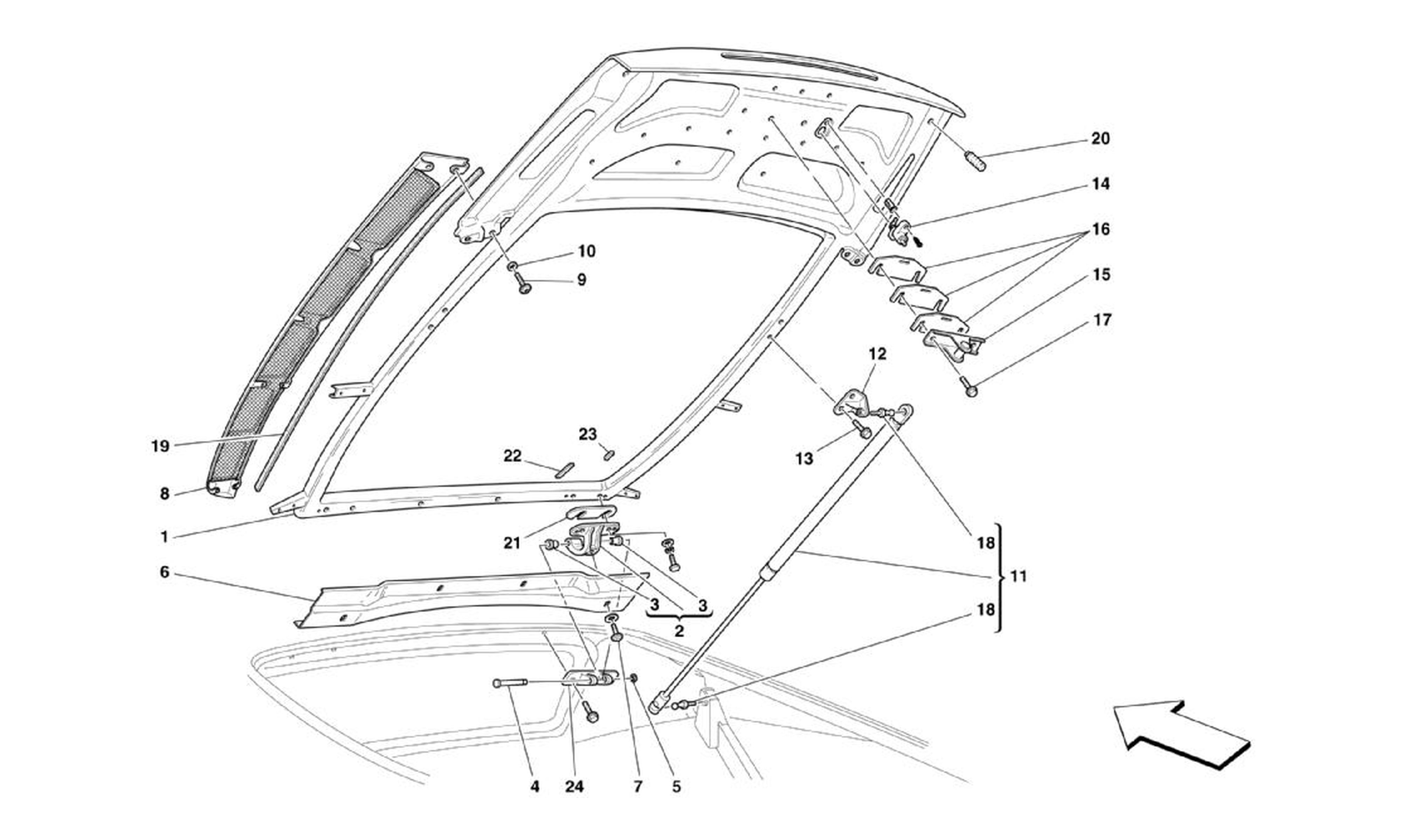 Schematic: Engine Compartment Lid