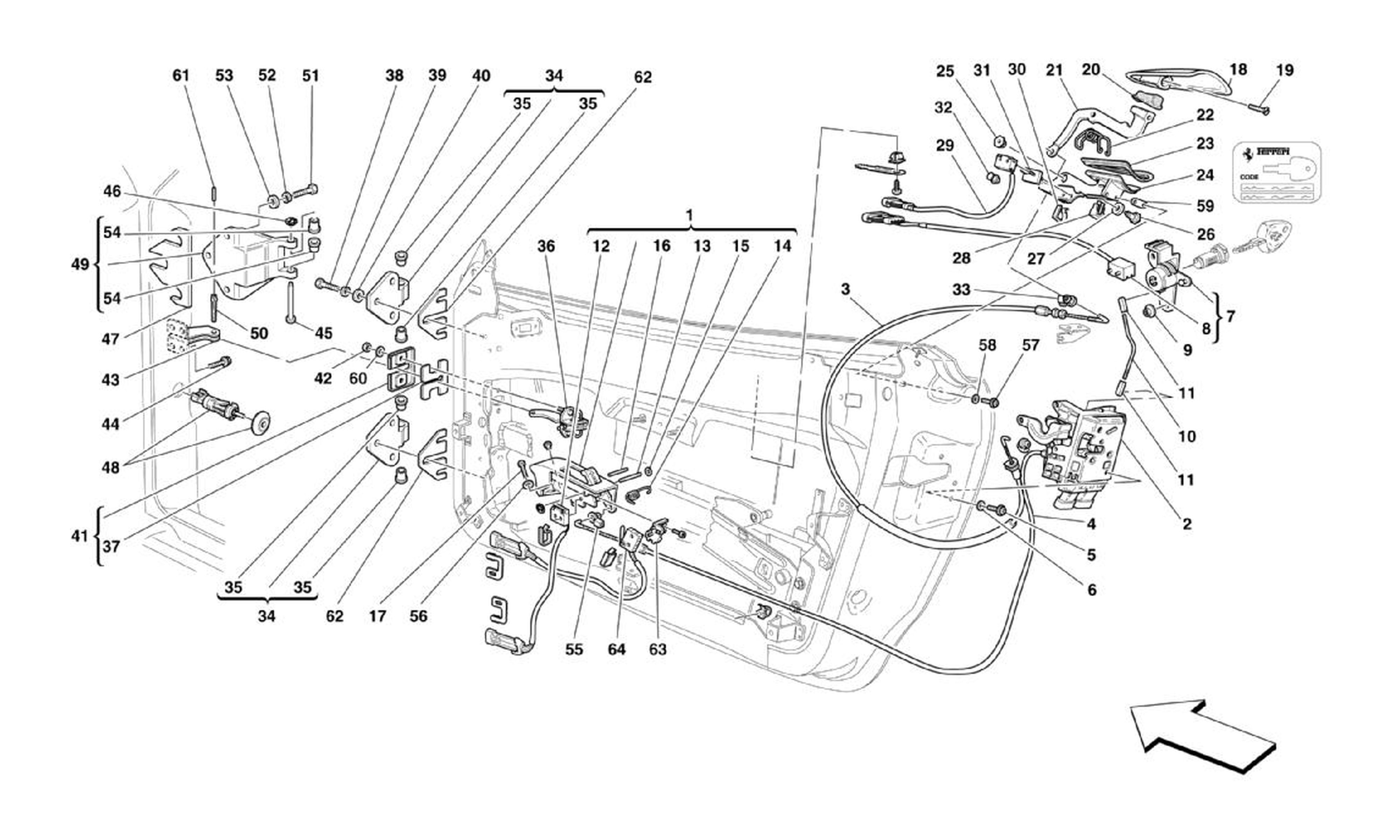 Schematic: Doors - Opening Mechanism And Hinges