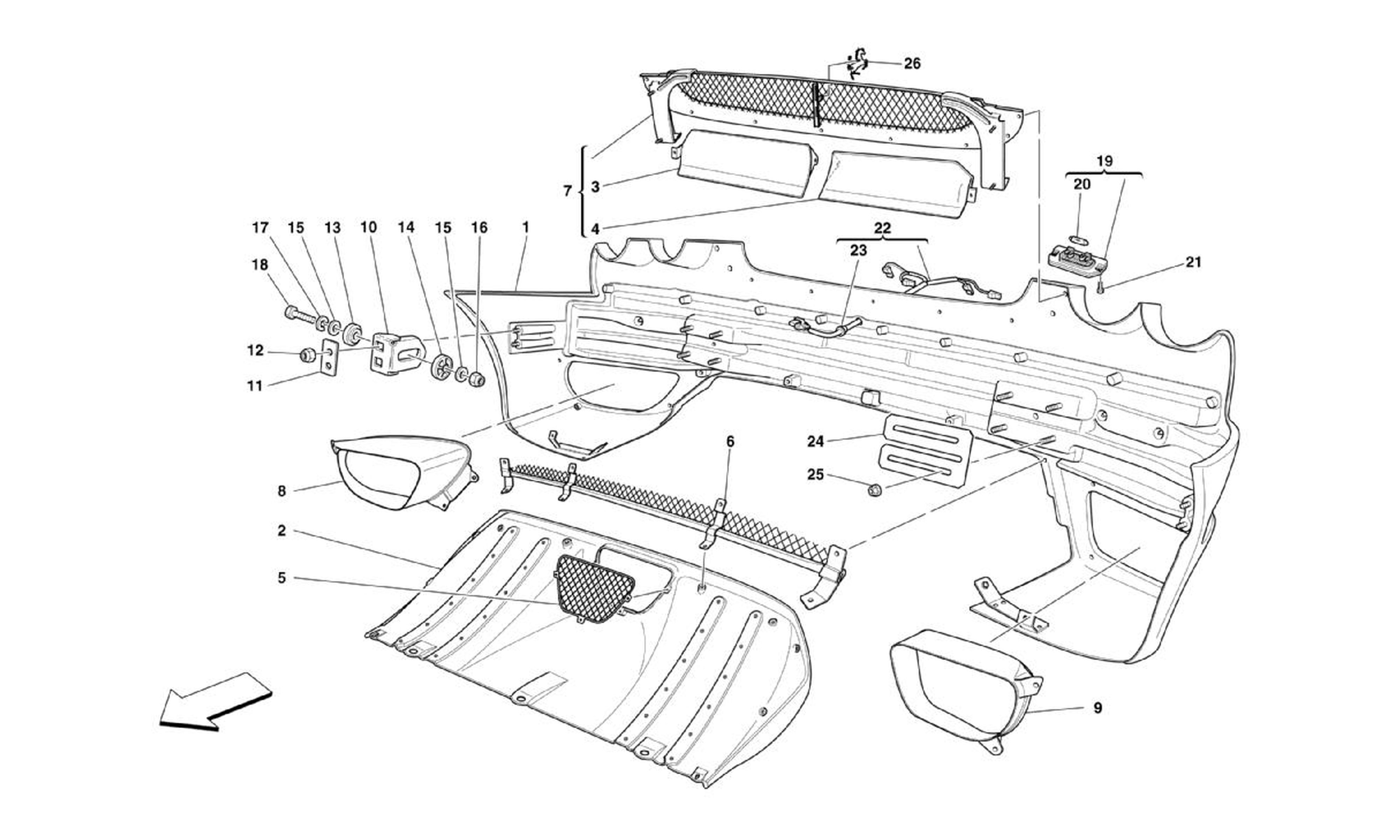 Schematic: Rear Bumper