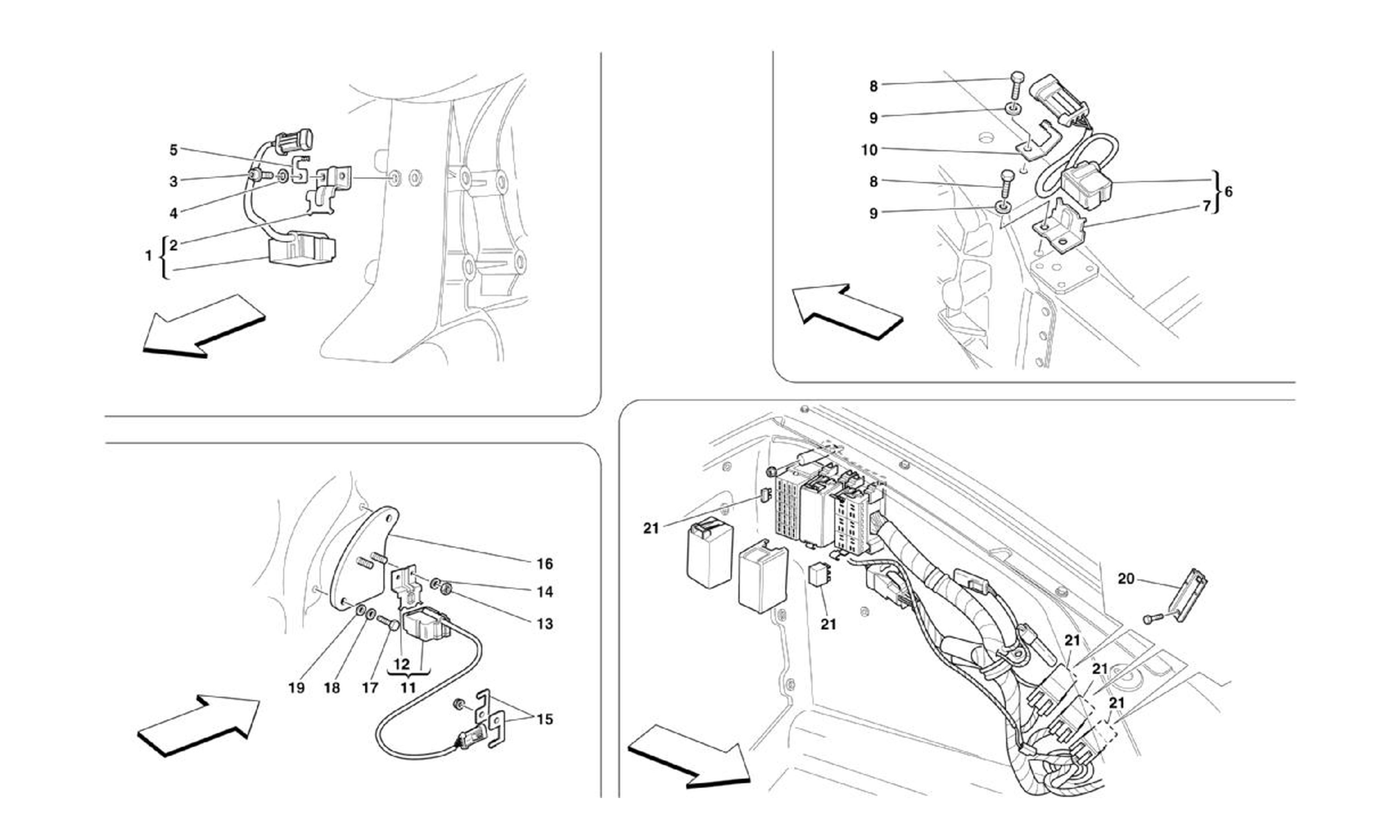 Schematic: Front Passenger Compartment Ecus