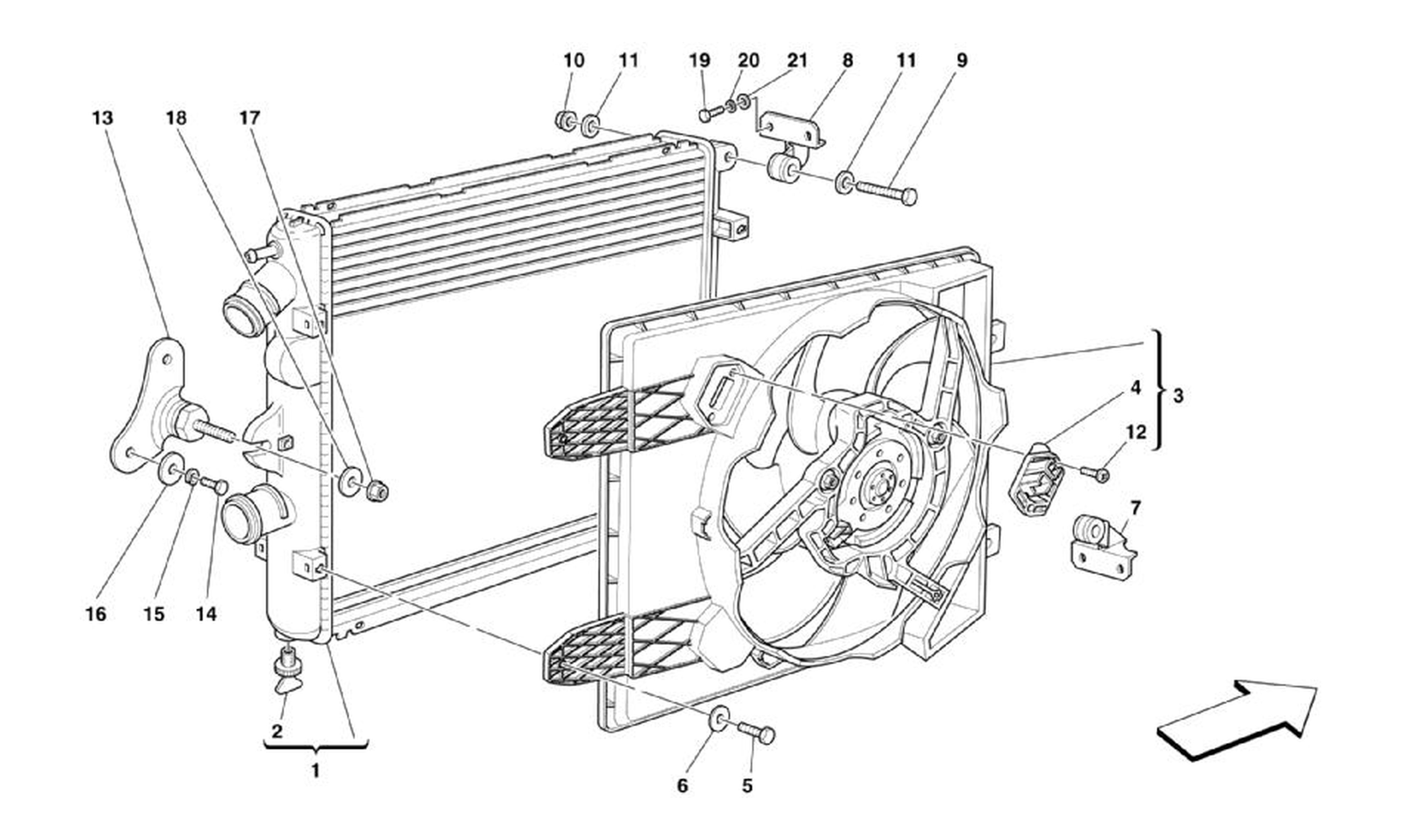 Schematic: Cooling System Radiators