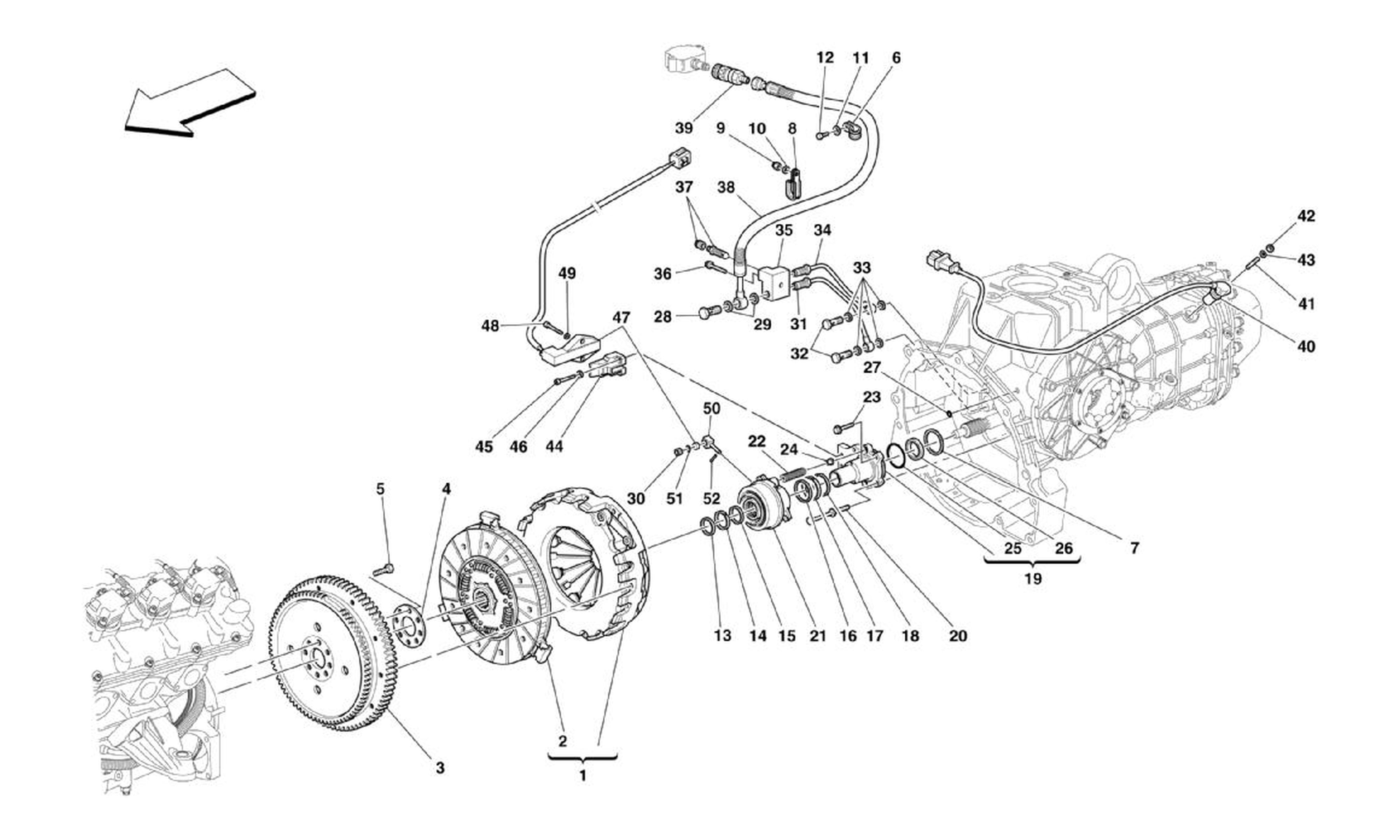 Schematic: Clutch And Controls -Applicable For F1-