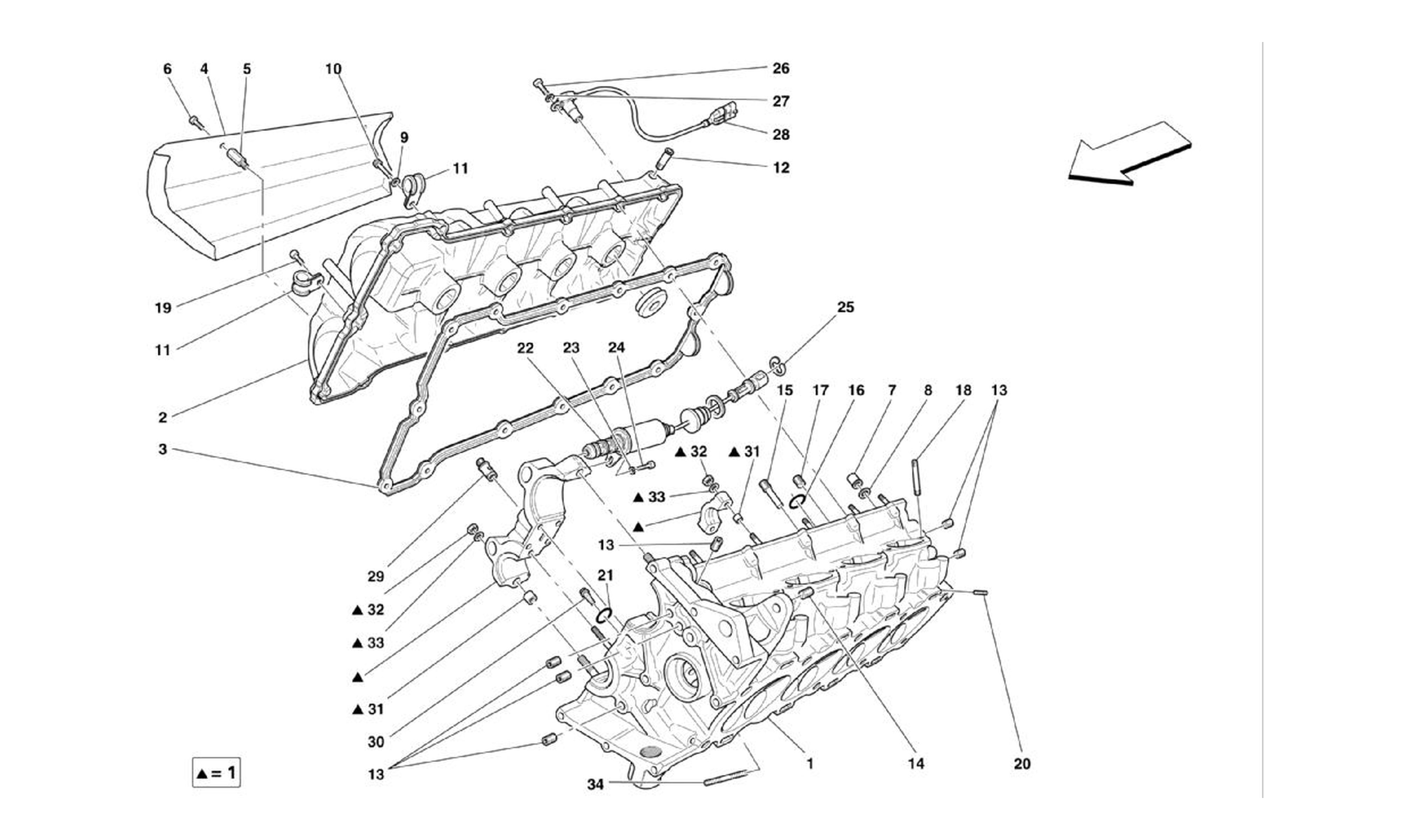 Schematic: Right Hand Cylinder Head