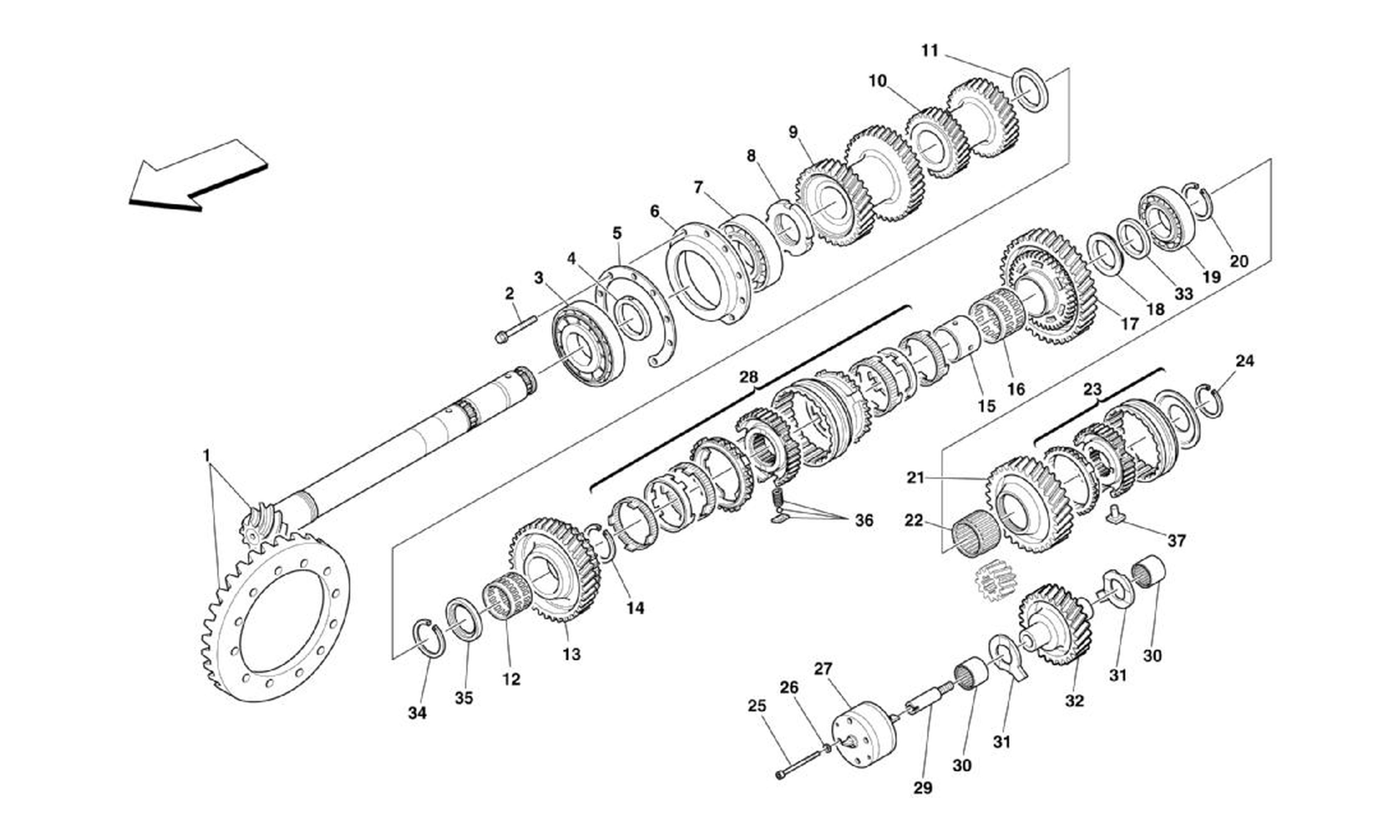 Schematic: Primary Shaft Gears