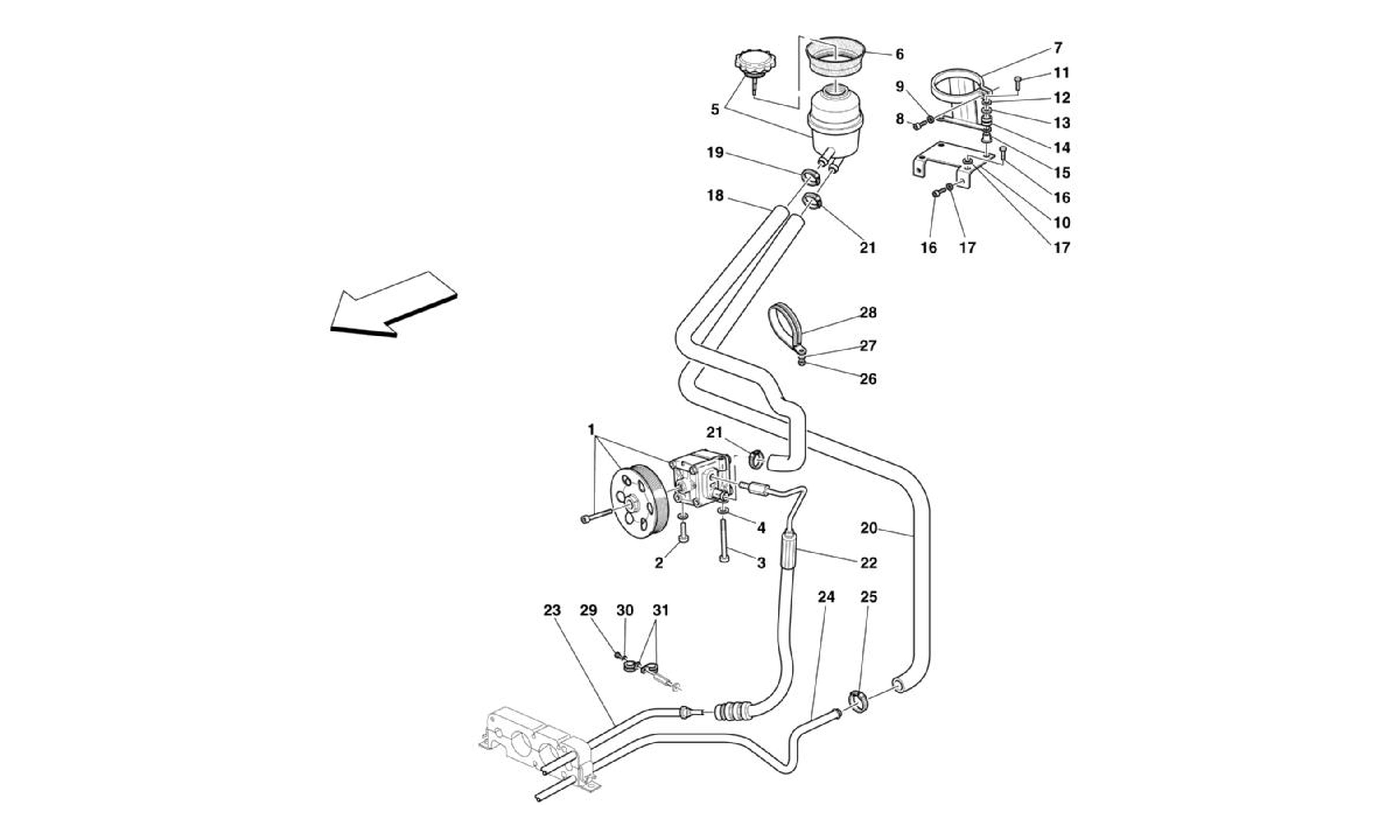 Schematic: Hydraulic Power Steering Box And Serpentine Coil