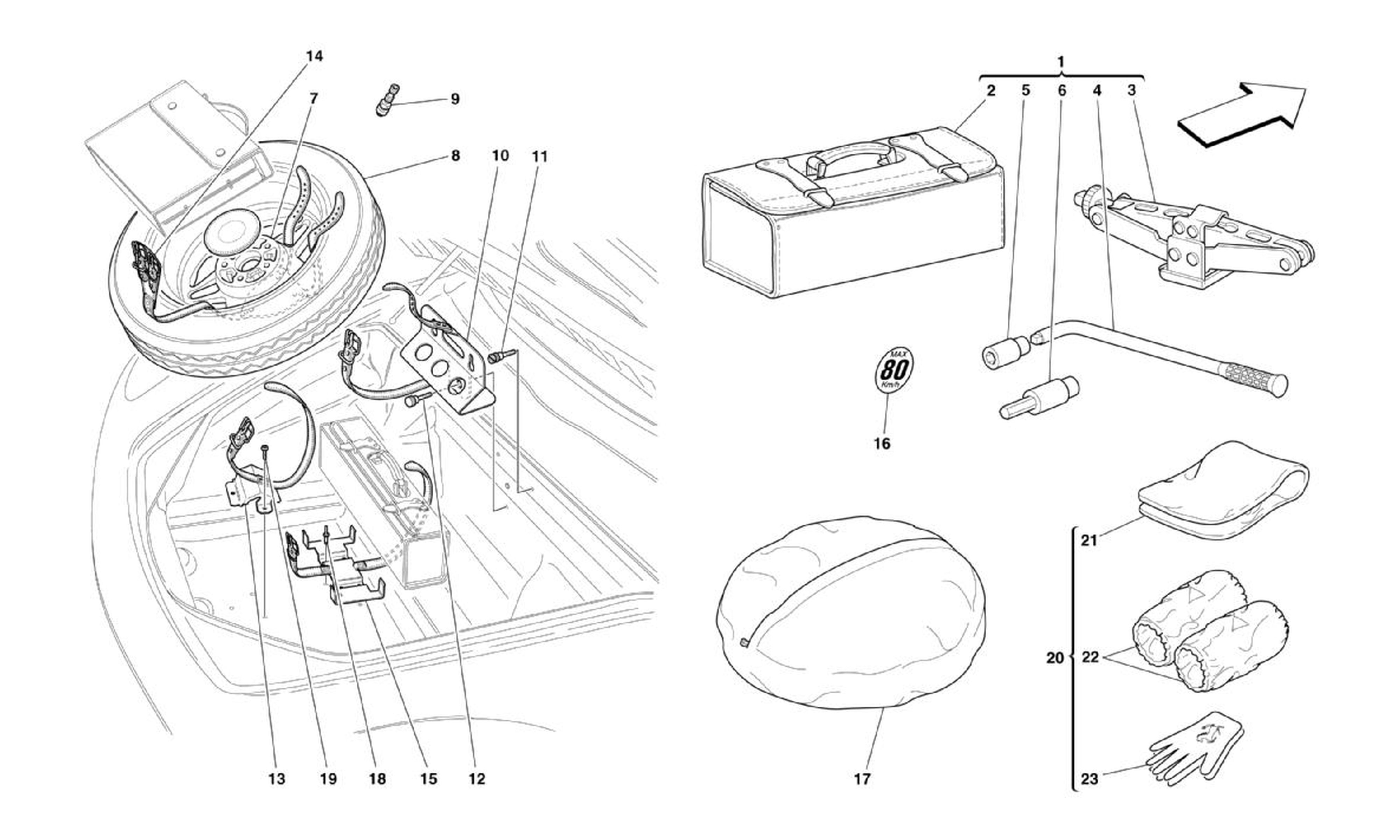 Schematic: Tools And Accessories Provided With Vehicle