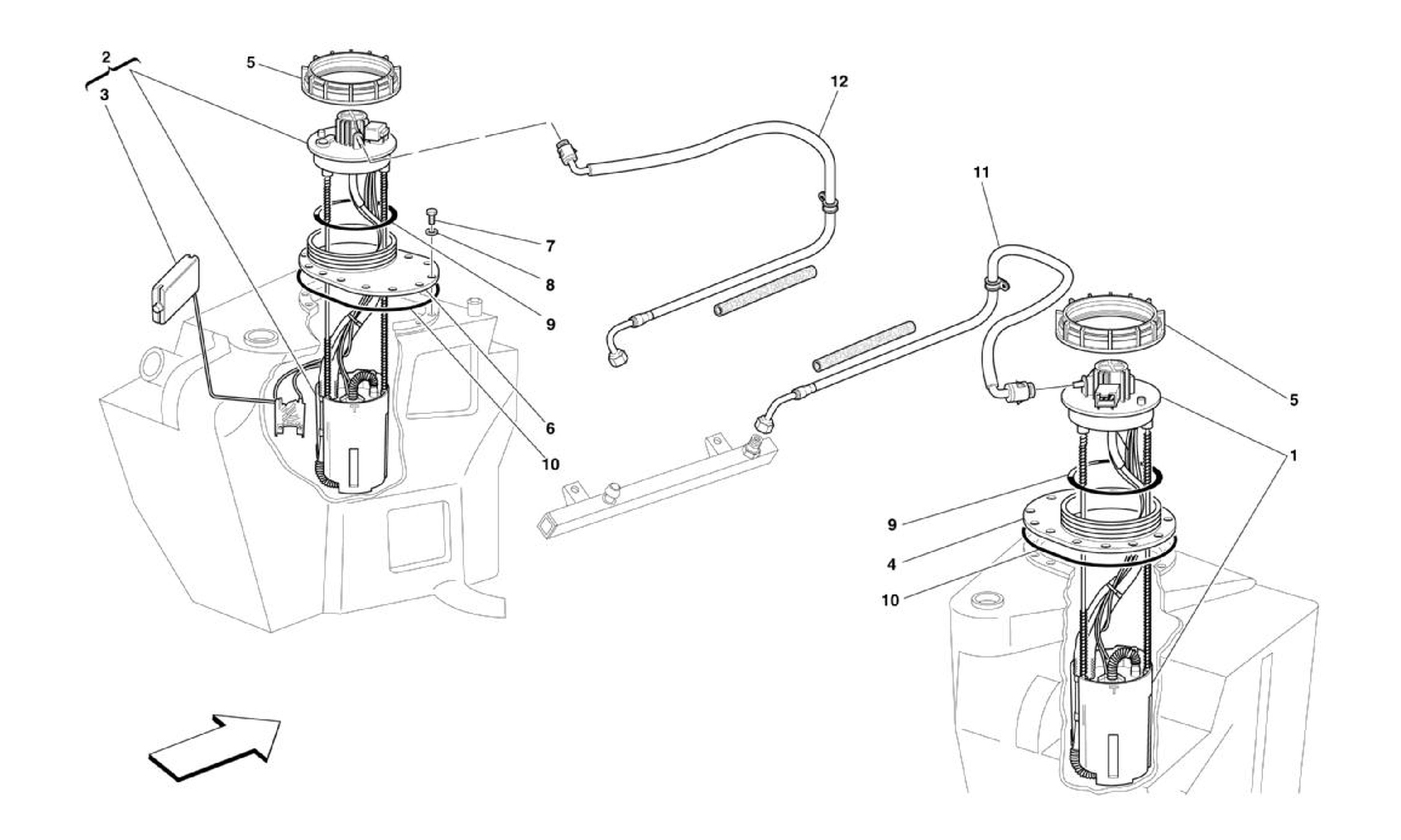 Schematic: Fuel System Pumps And Pipes