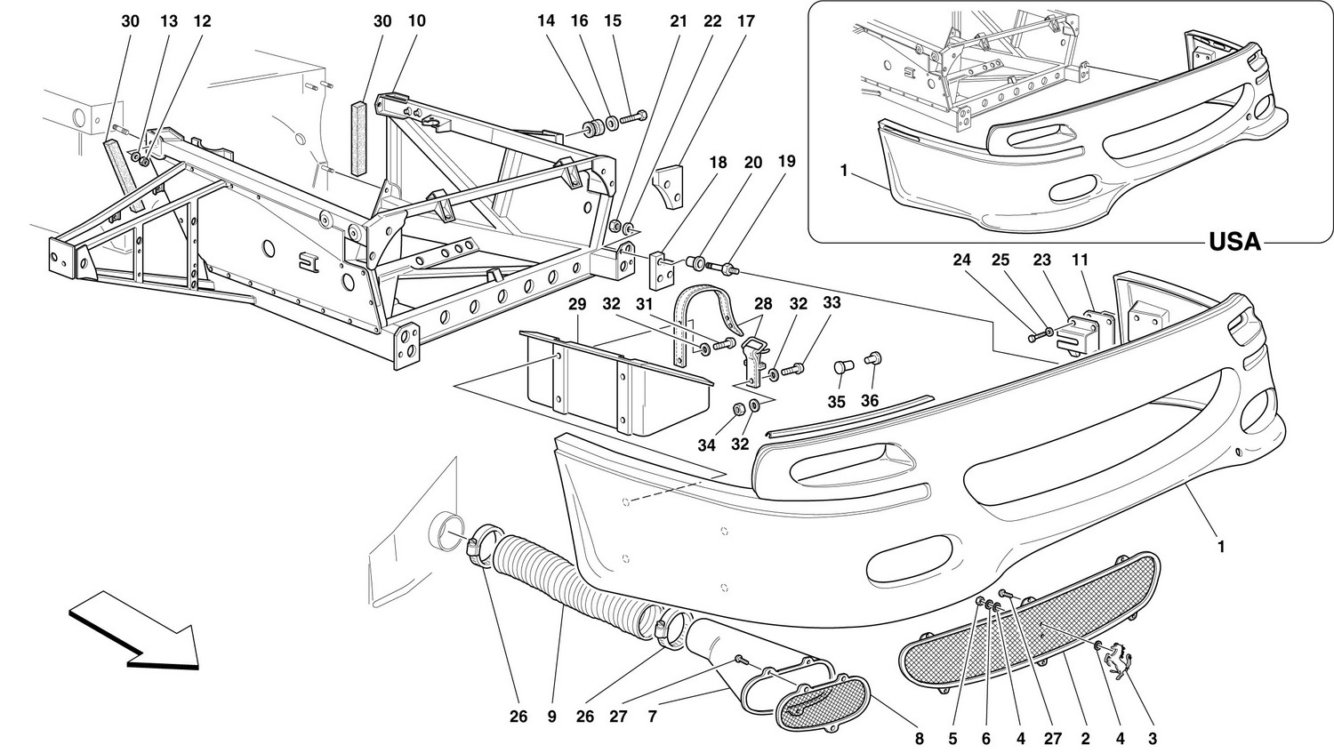 Schematic: Front Frame And Bumper