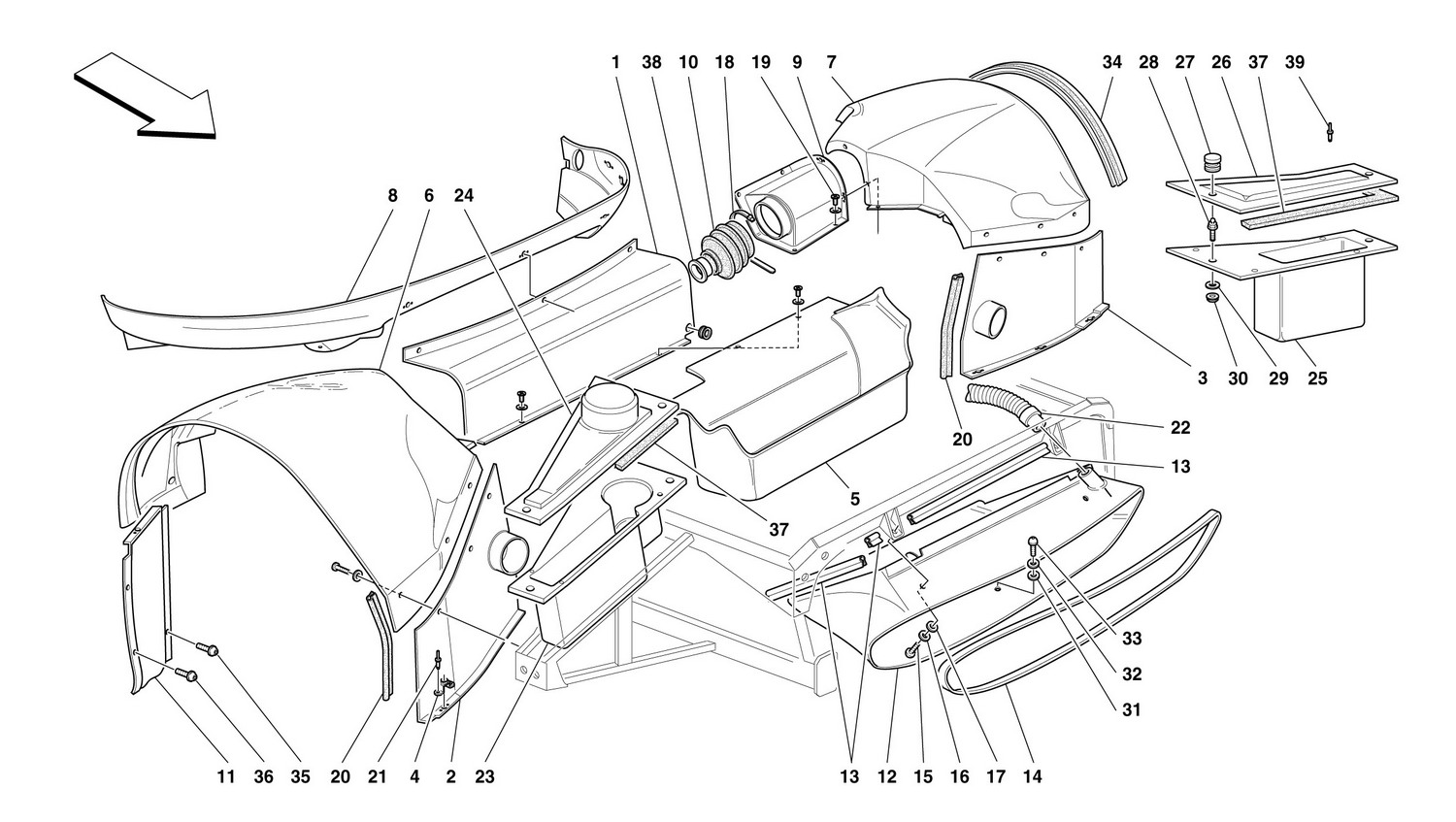 Schematic: Body - Outer Elements - Front Part