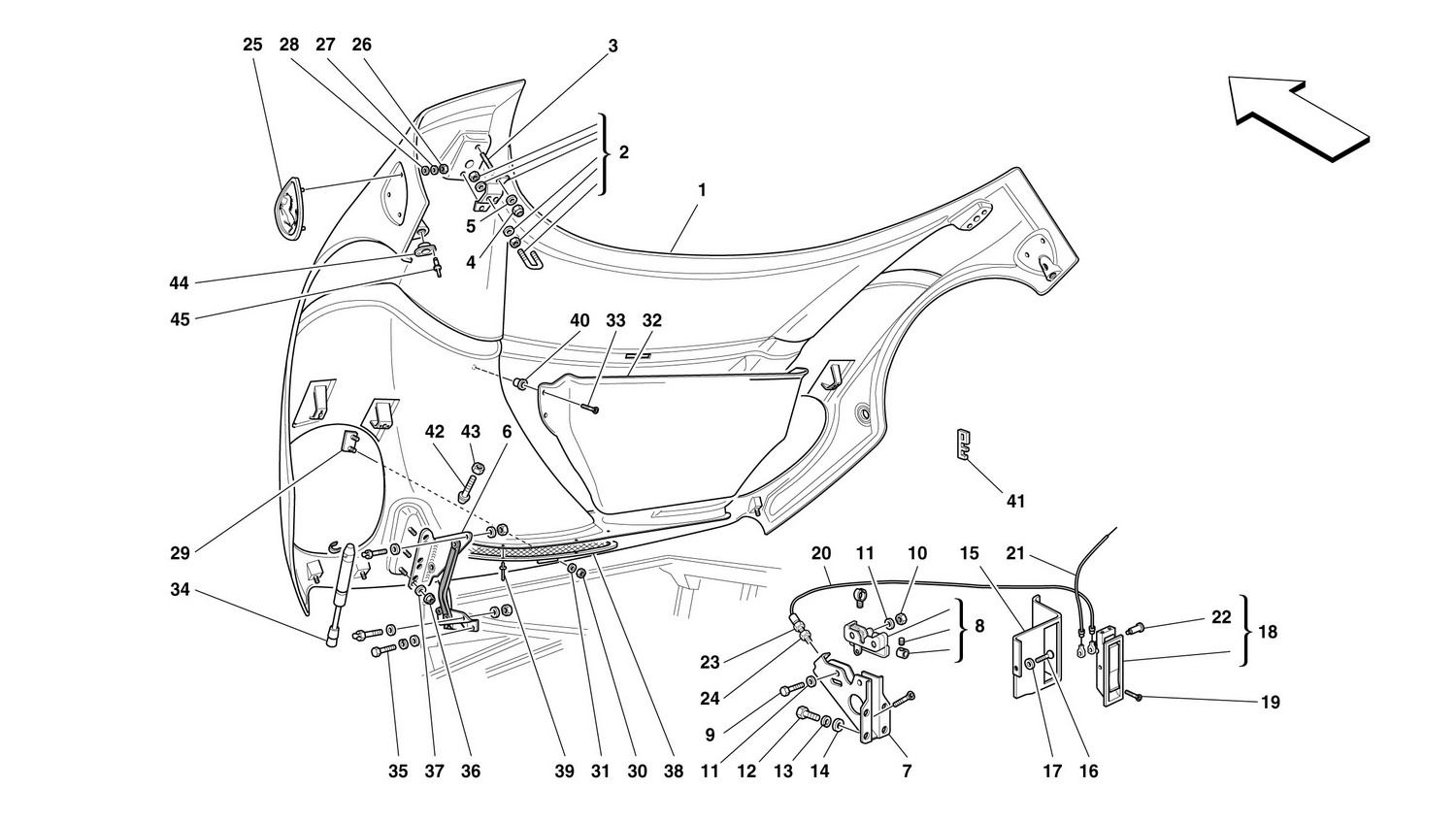 Schematic: Front Hood And Opening Controls