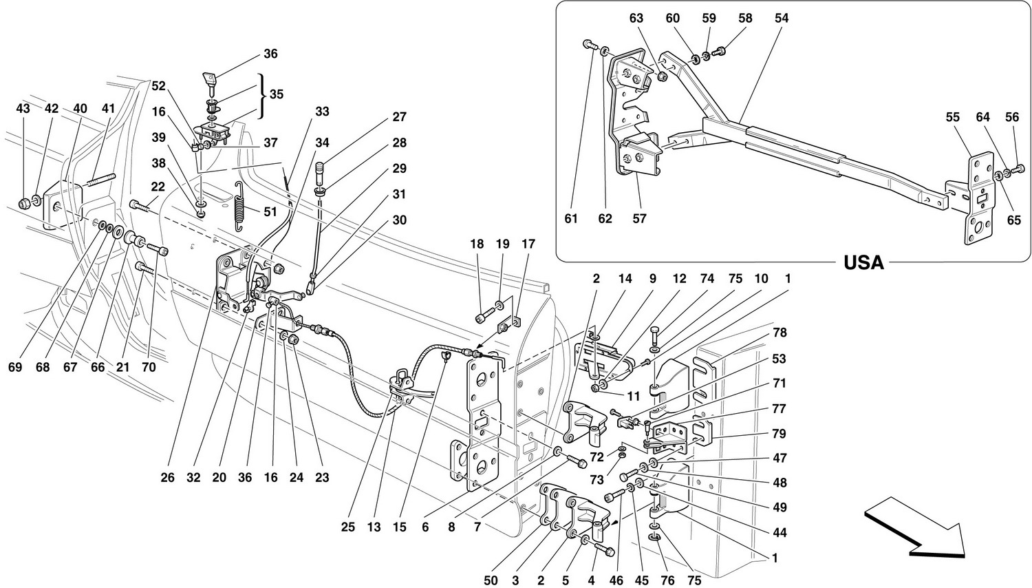 Schematic: Doors - Hinges And Opening Controls