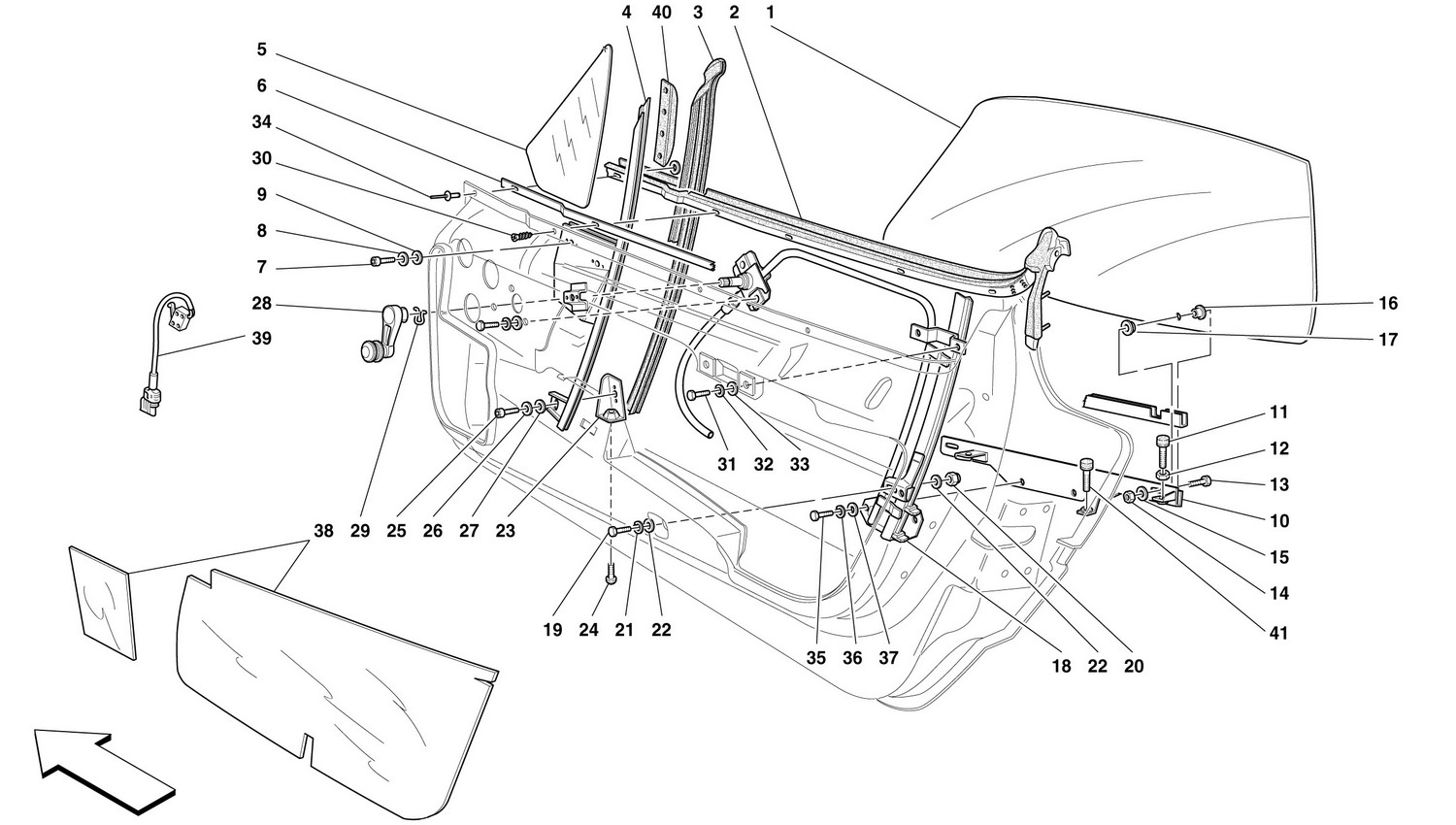 Schematic: Doors - Glass Lifting Device