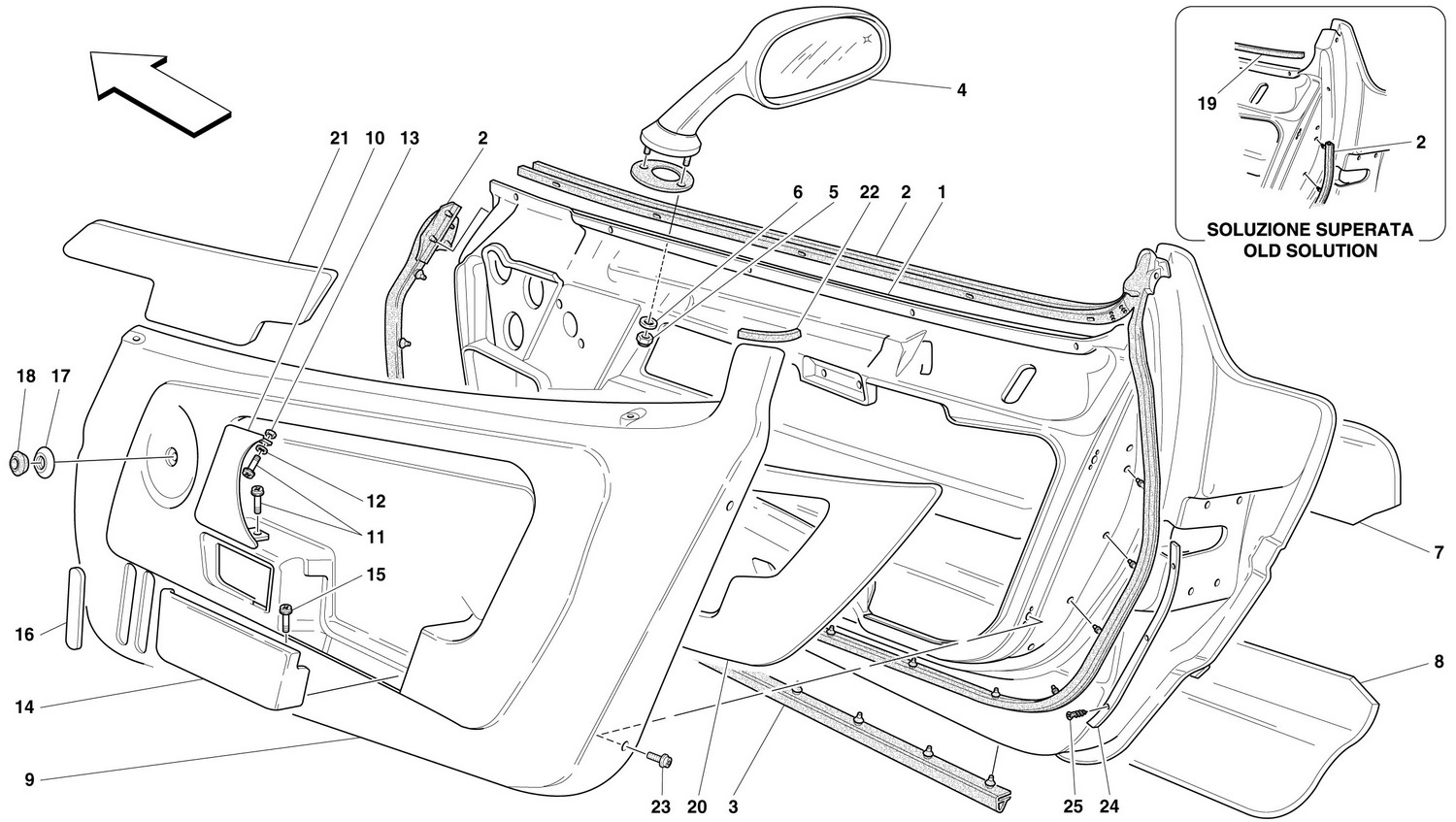 Schematic: Doors - Trims And Rear Wiew Mirror