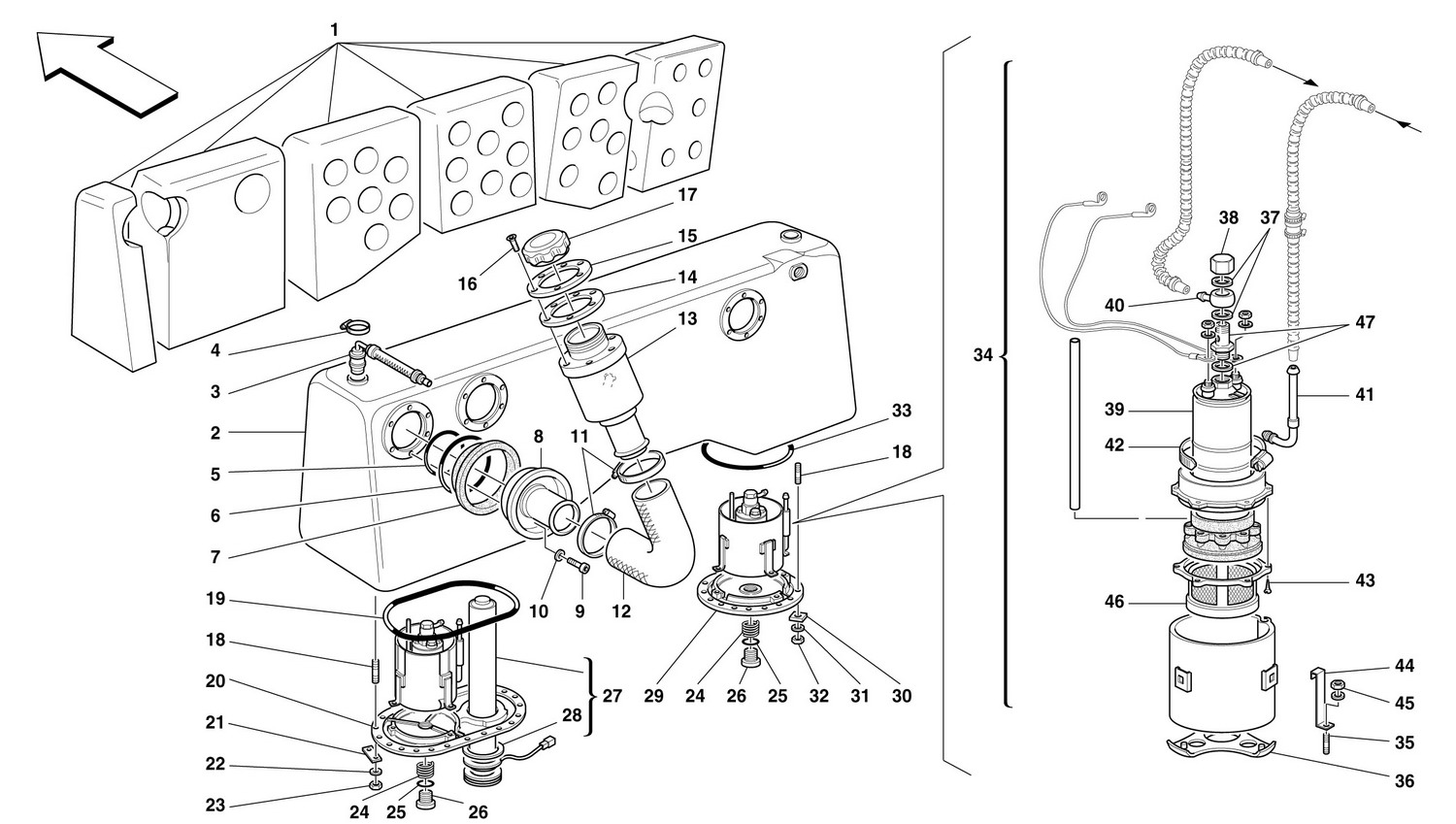 Schematic: Fuel Tank And Pump