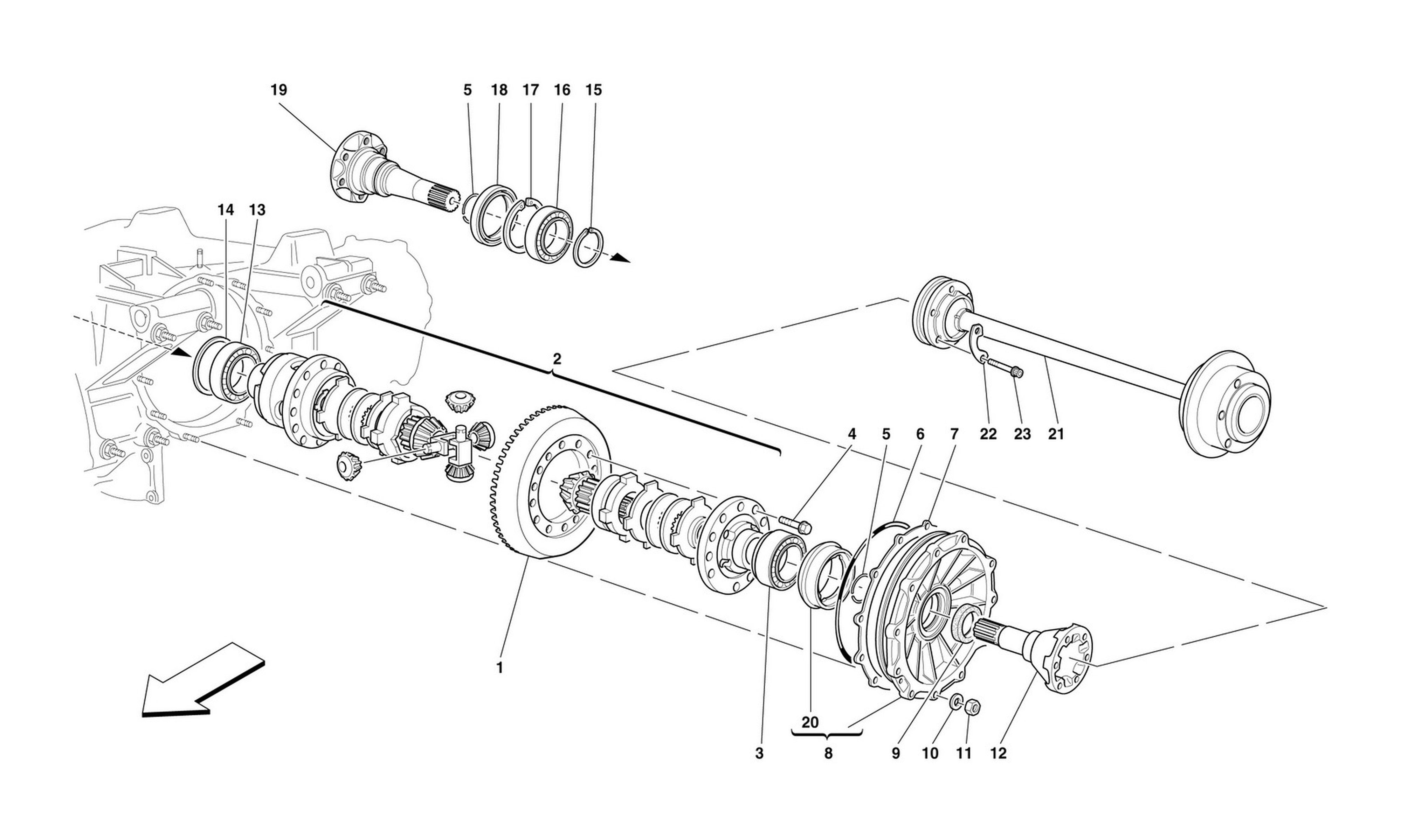 Schematic: Differential And Axle Shafts