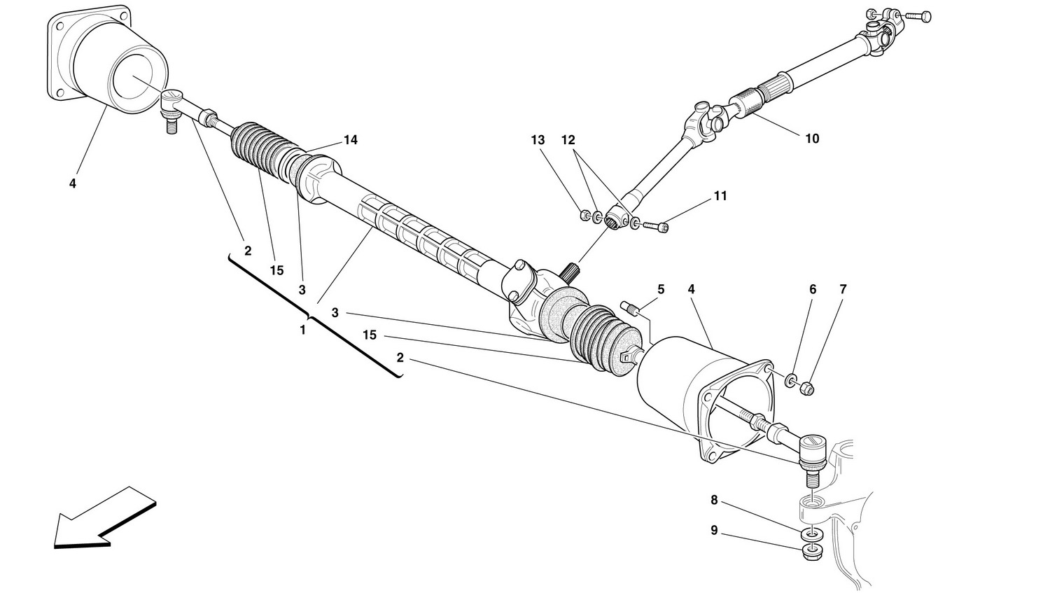 Schematic: Steering Box And Cardanic Transmission