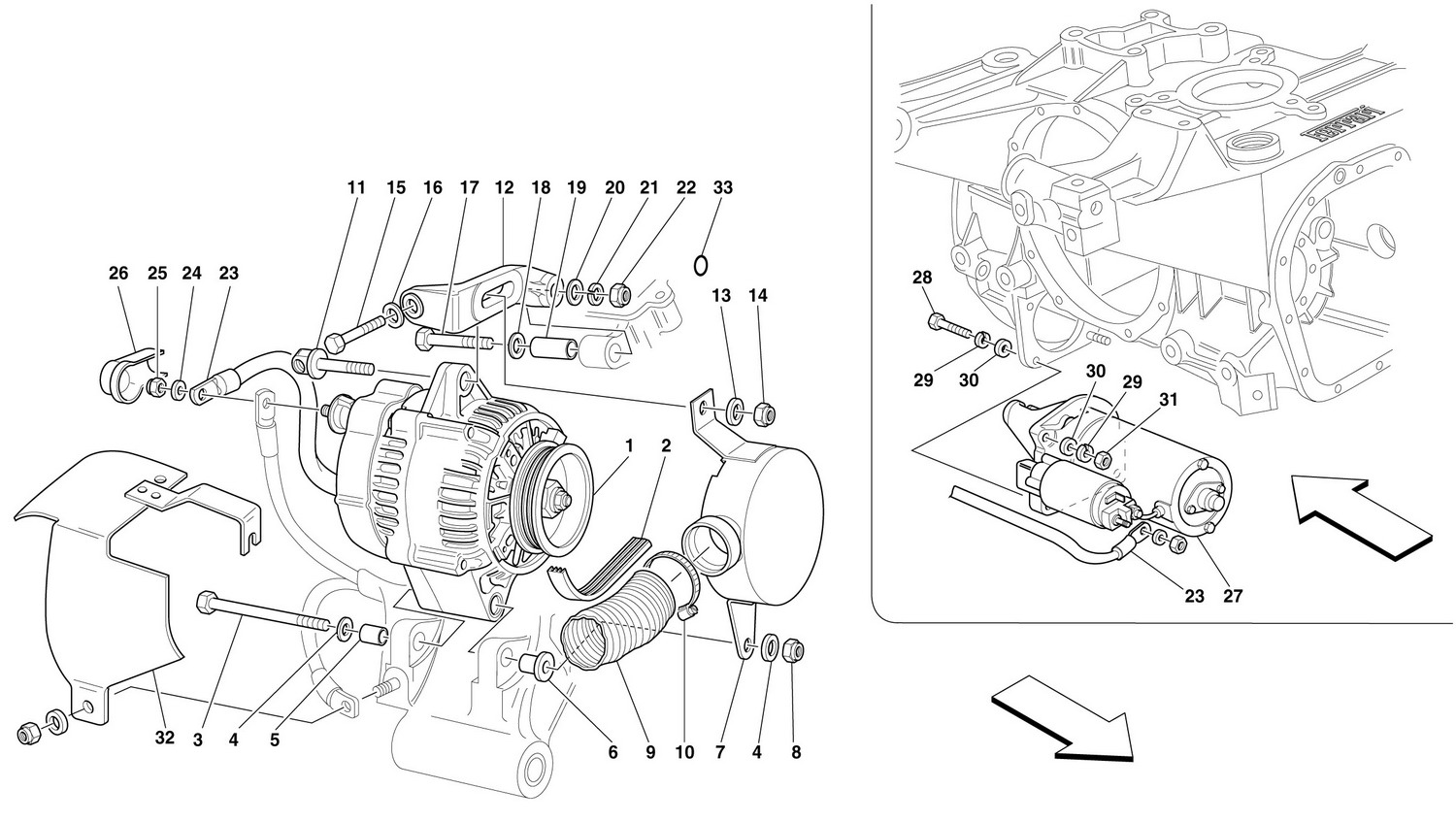 Schematic: Alternator And Starting Motor