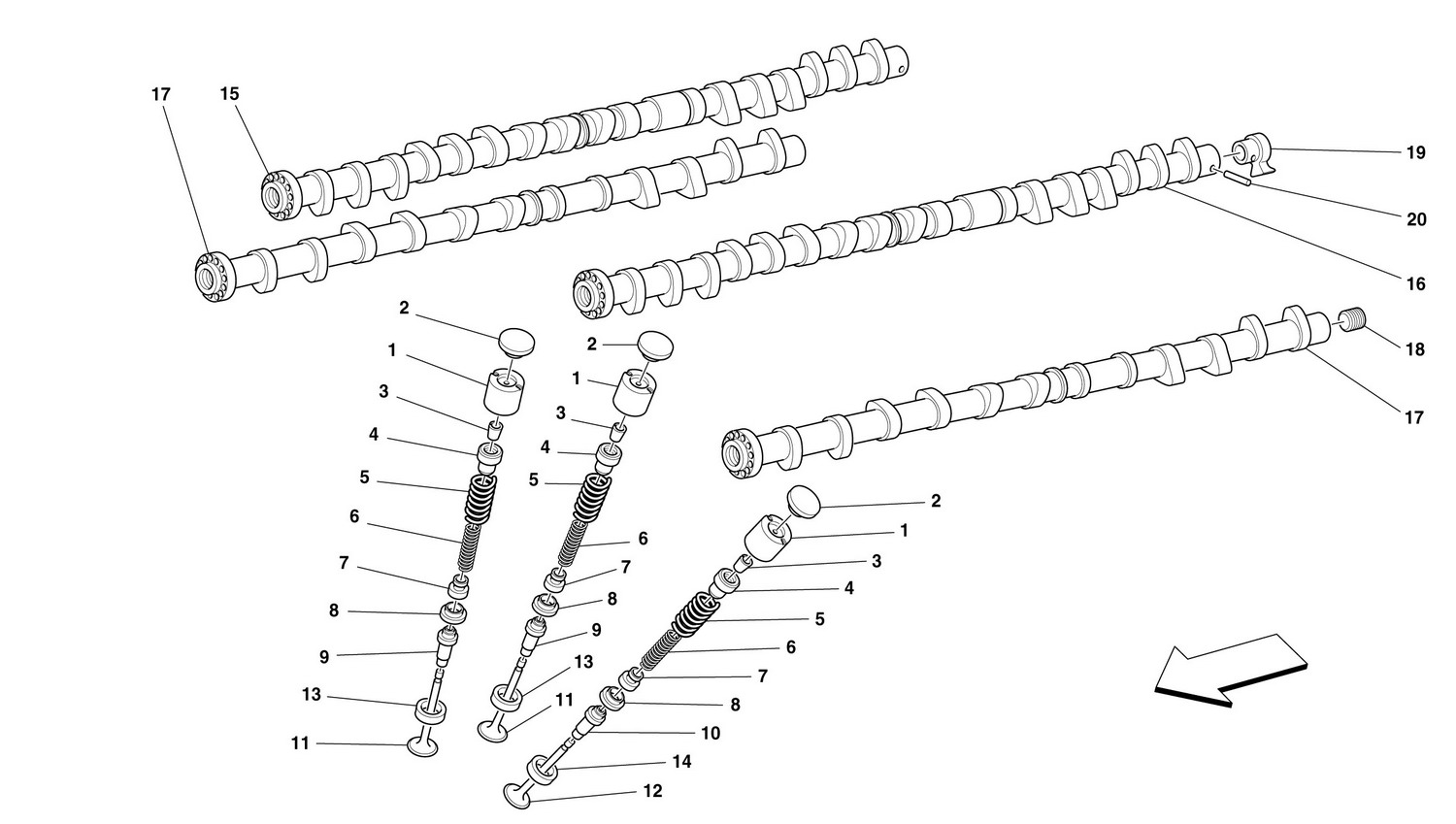 Schematic: Timing - Tappets And Shafts