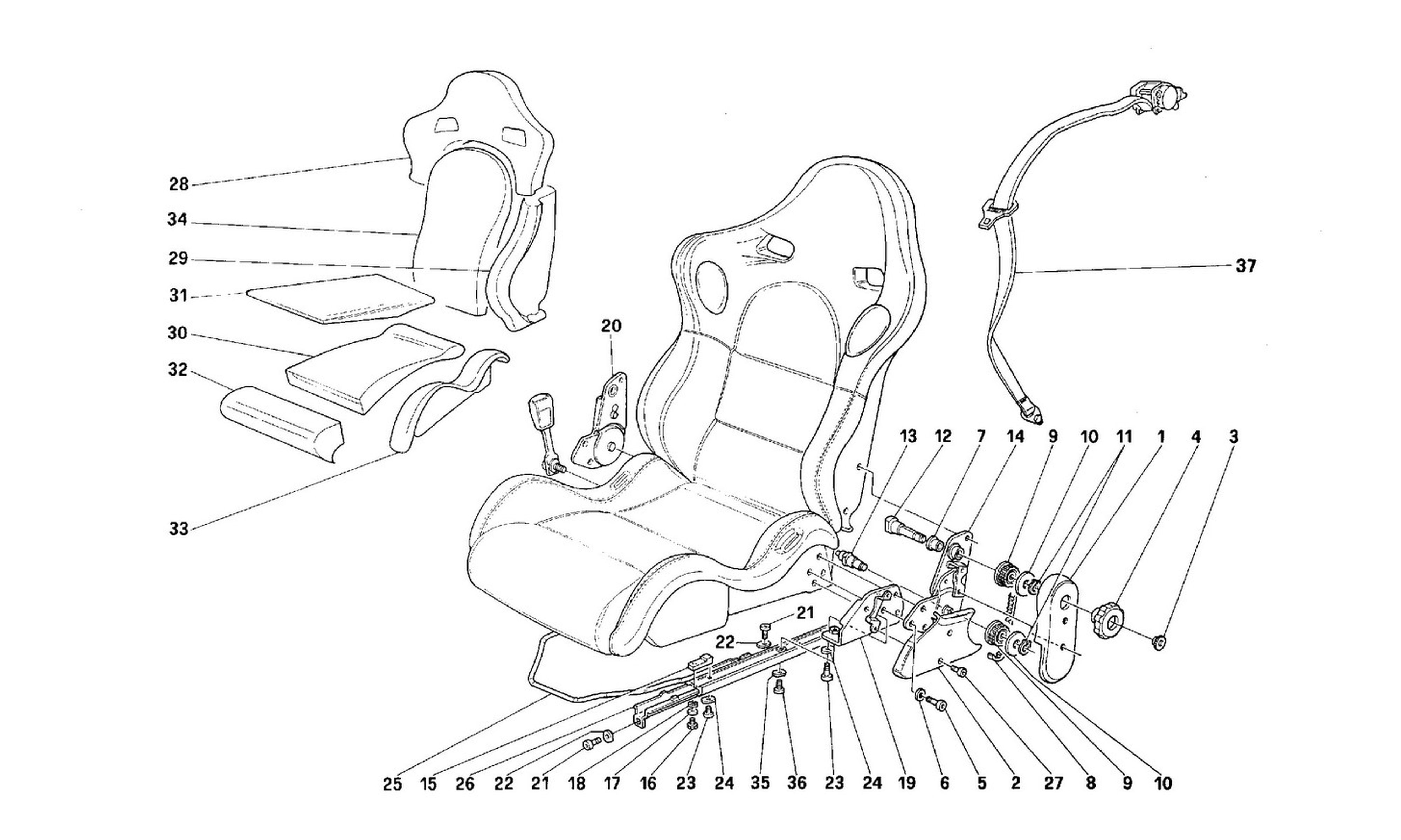 Schematic: Sport Seat -Not For Usa