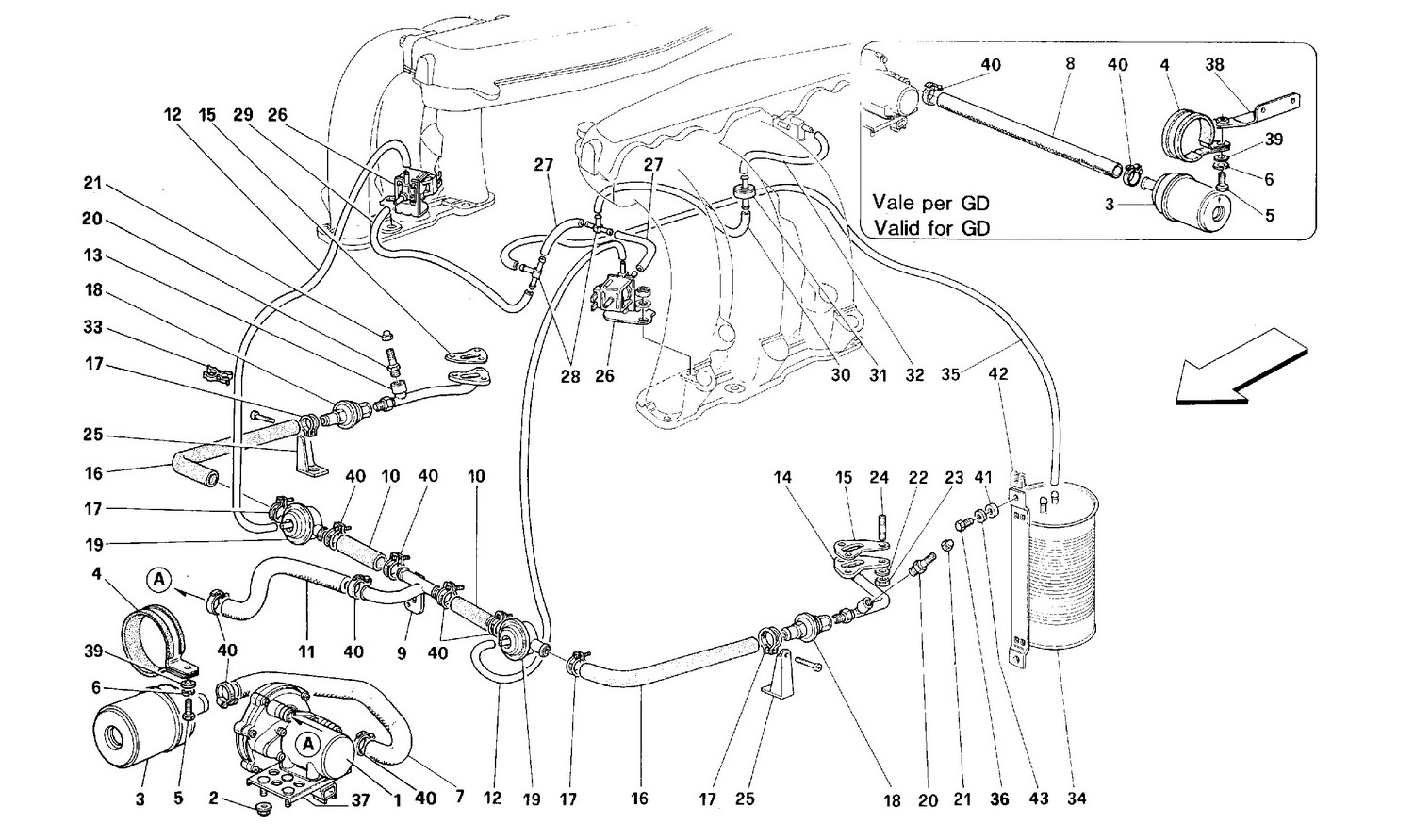Schematic: Secondary Air Pump And Lines
