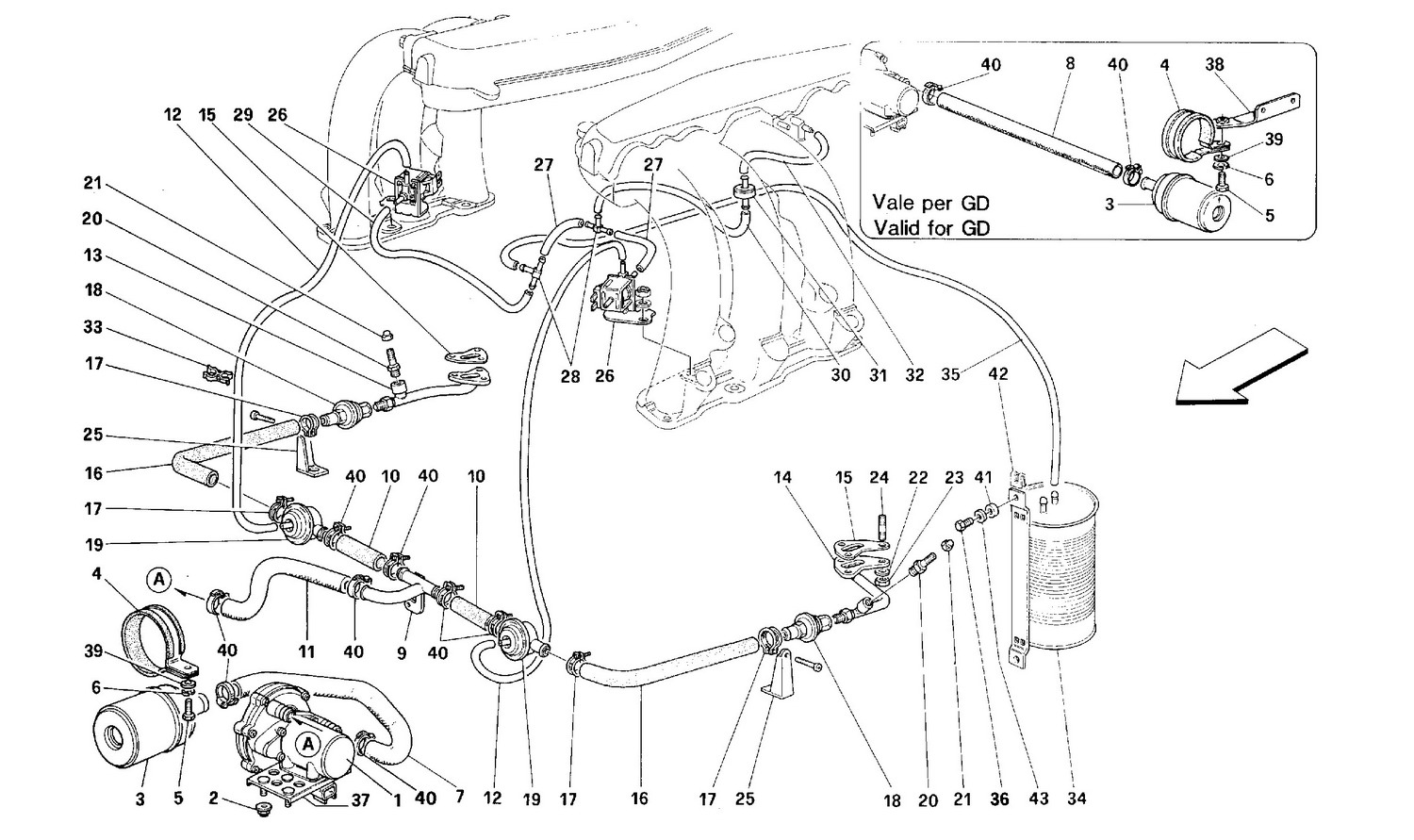 Schematic: Secondary Air Pump And Lines