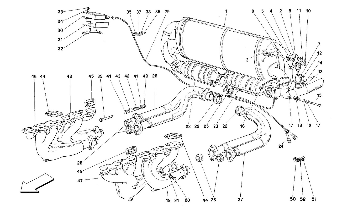 Schematic: Exhaust System -Not For Usa, Cdn, Aus, Ch