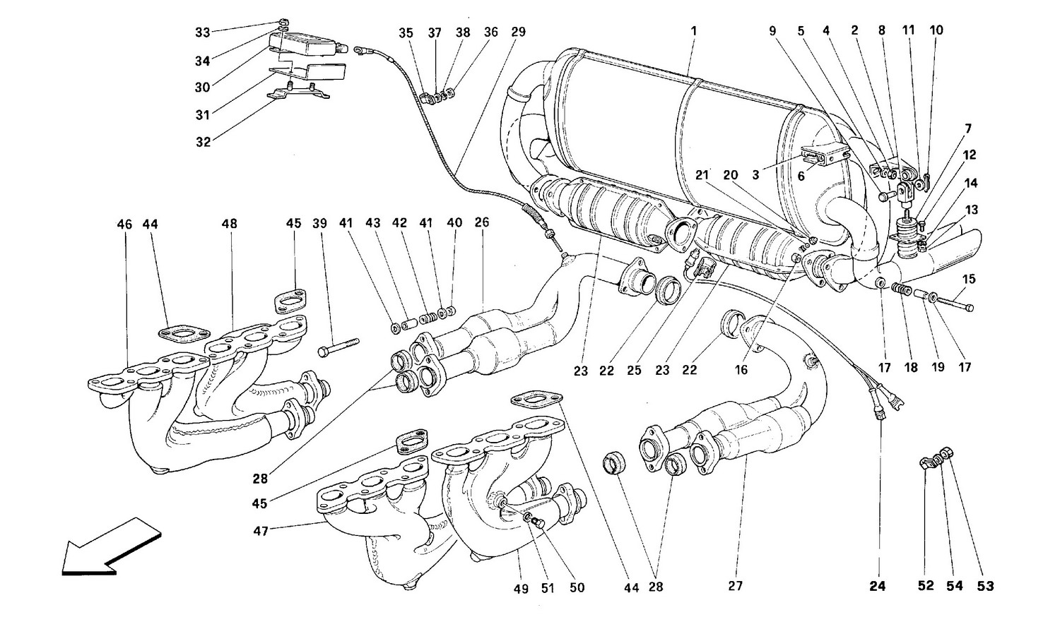 Schematic: Exhaust System -Valid For Usa, Cdn, Aus, Ch