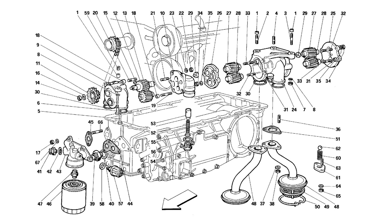 Schematic: Lubrication - Pumps And Oil Filter