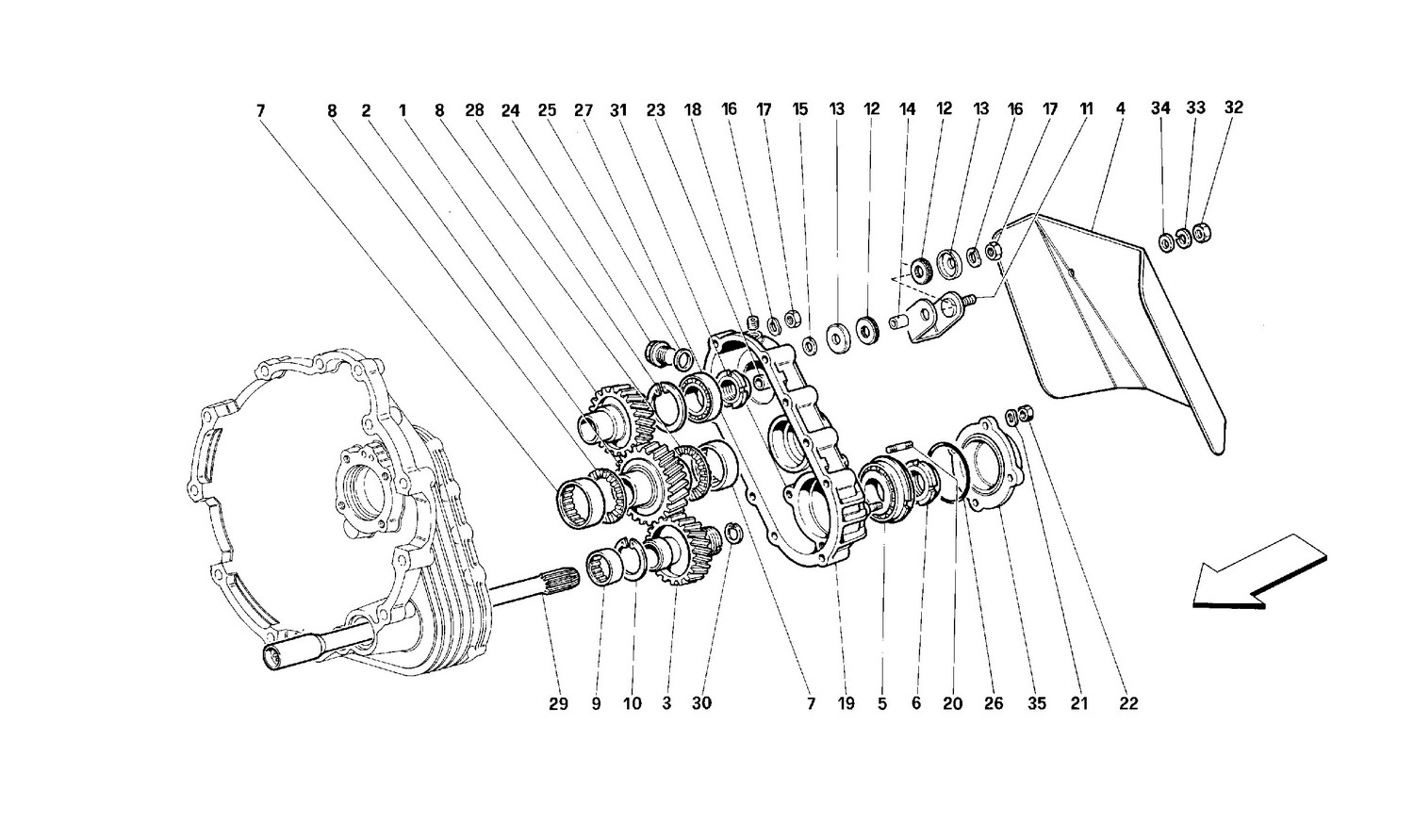 Schematic: Gearbox Transmission