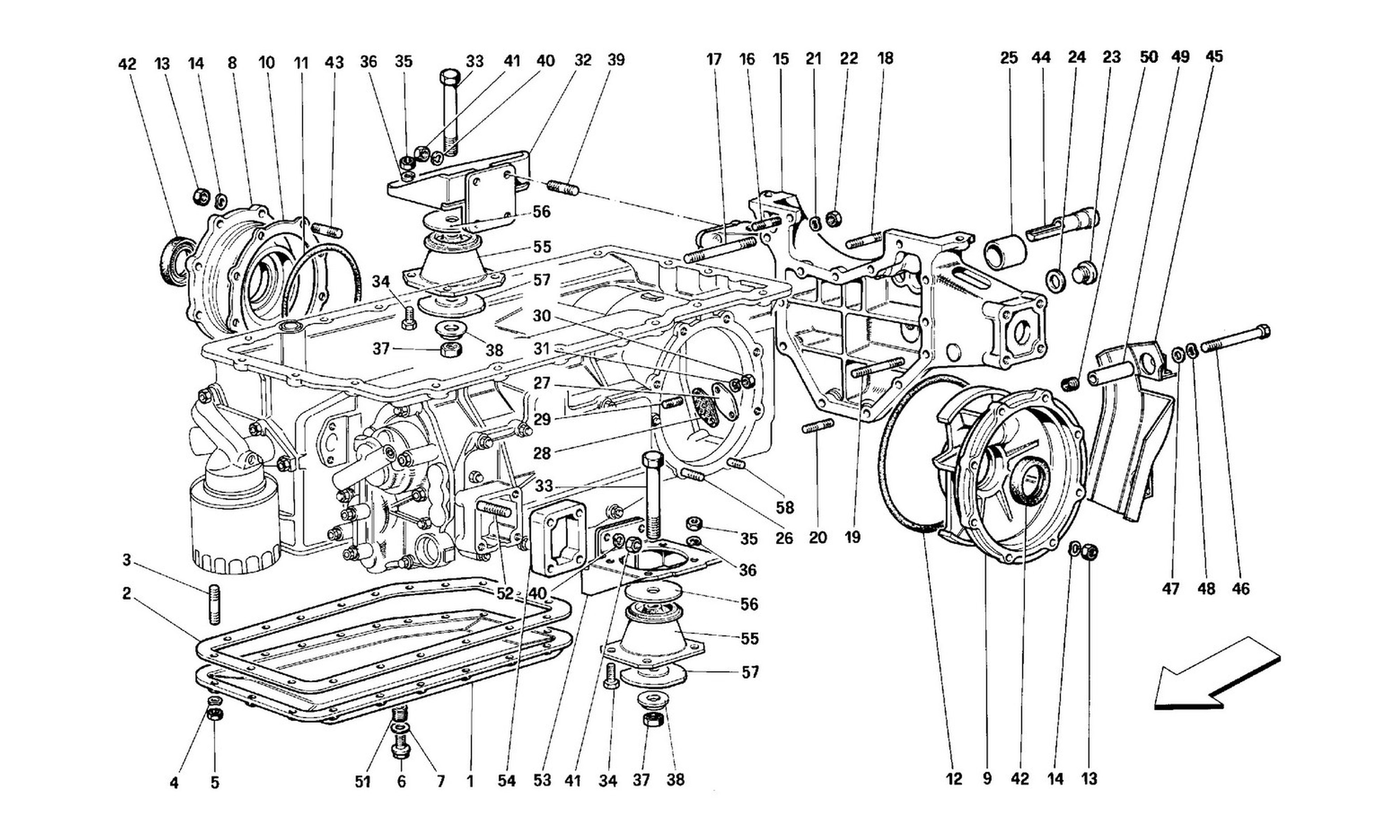 Schematic: Gearbox - Mounting And Covers