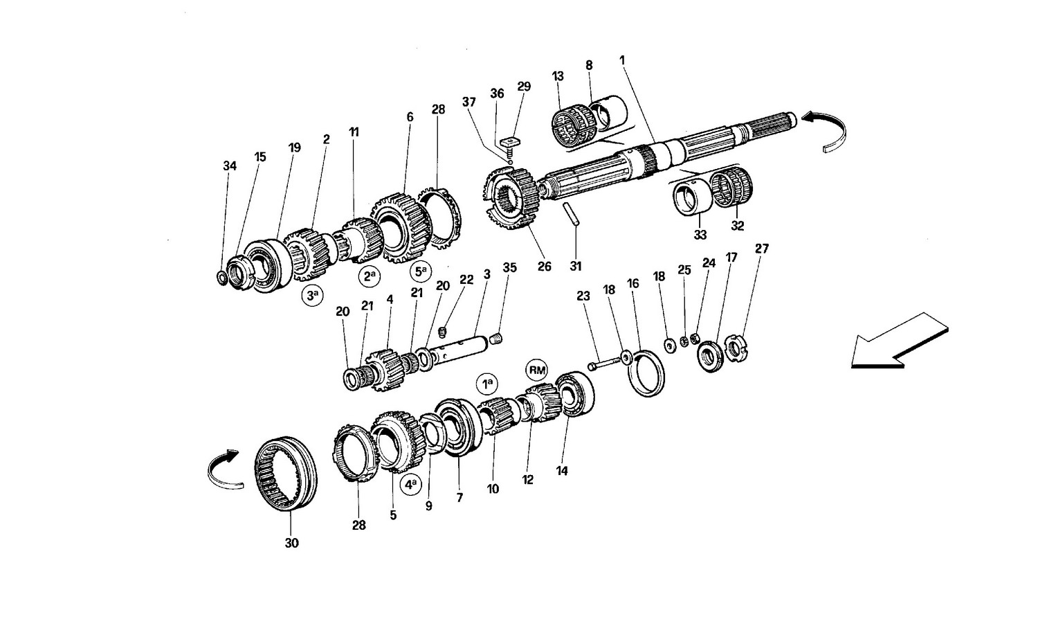 Schematic: Main Shaft Gears