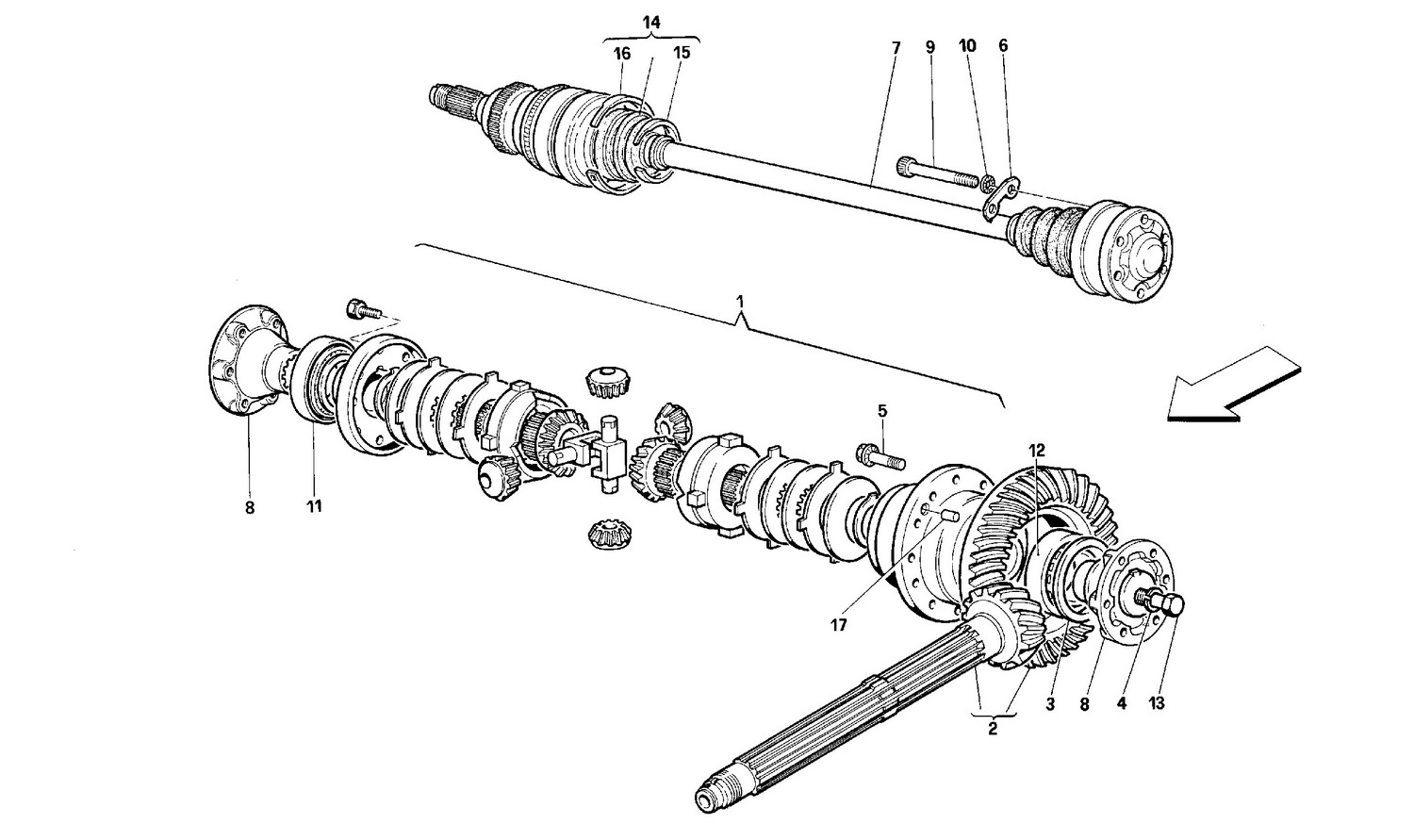 Schematic: Differential And Axle Shafts