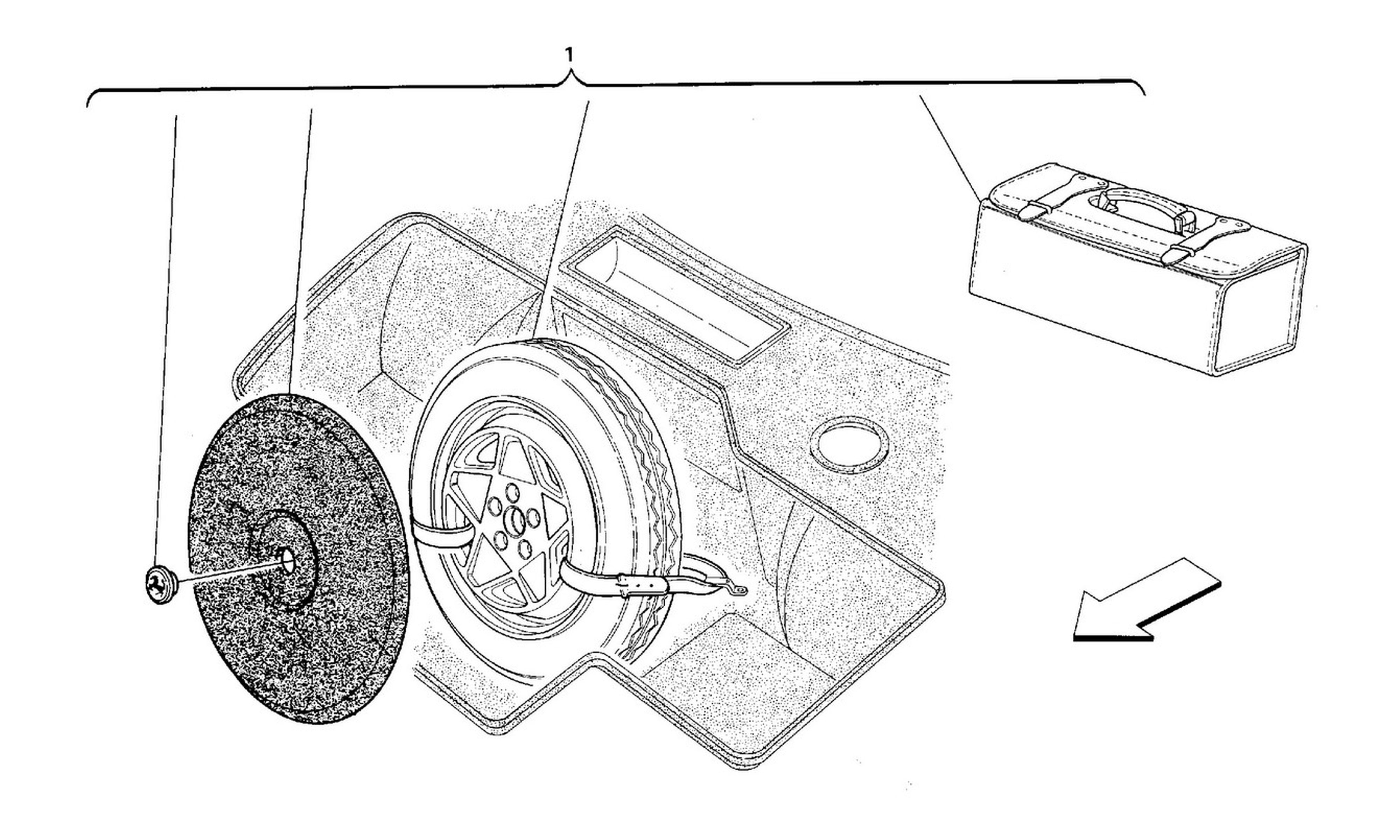 Schematic: Spare Wheel And Equipment - Optional