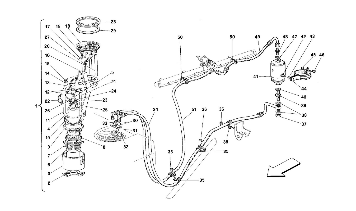 Schematic: Fuel Pump And Pipes