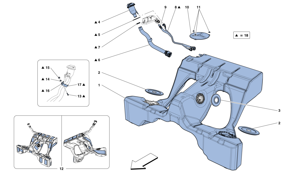 Schematic: Fuel Tanks And Filler Neck