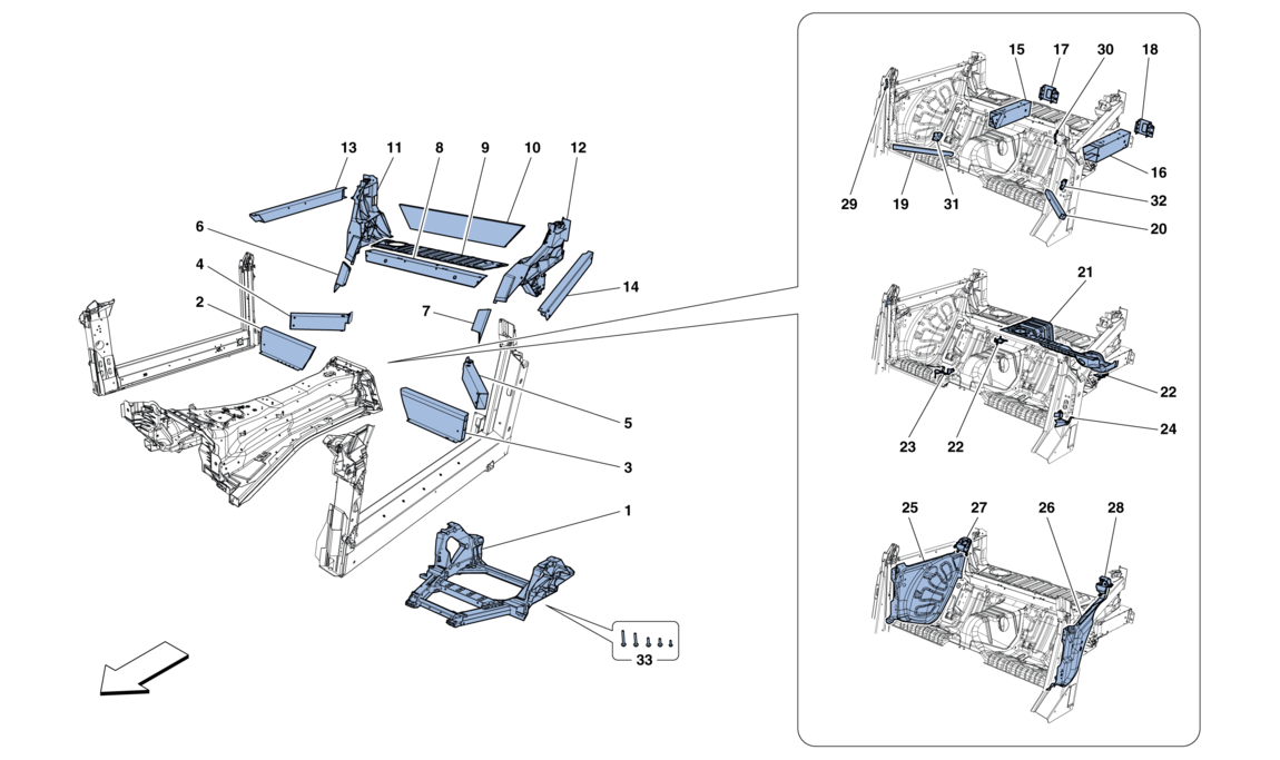 Schematic: Structures And Elements, Rear Of Vehicle