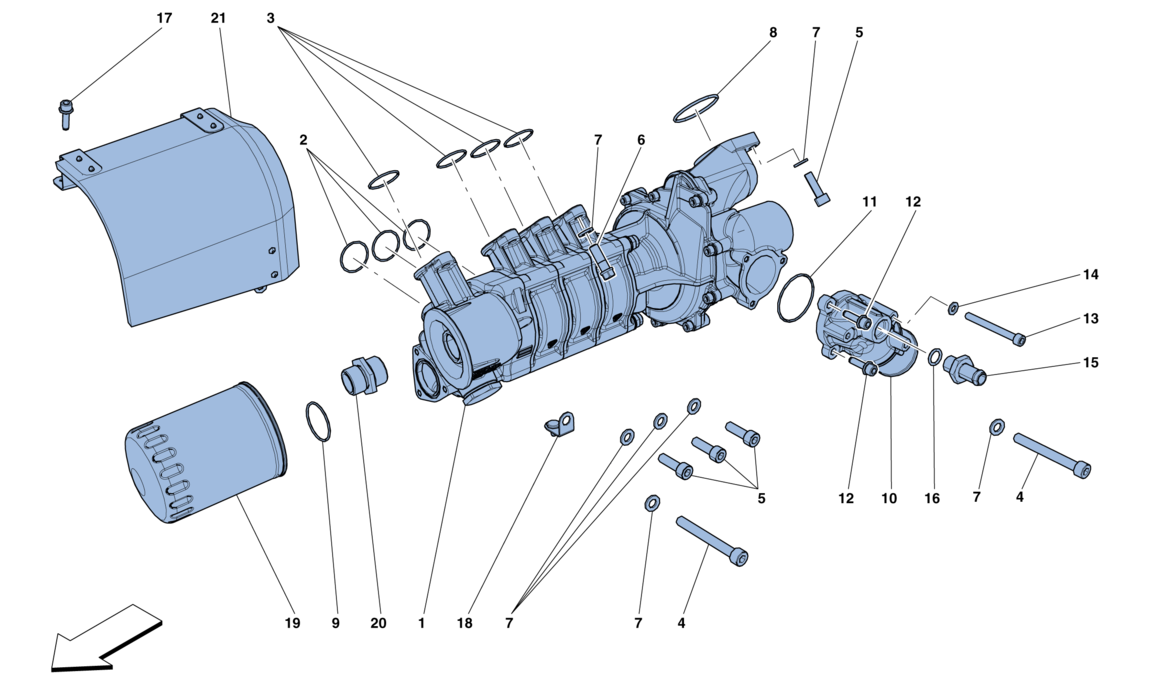 Schematic: Cooling - Water / Oil Pump