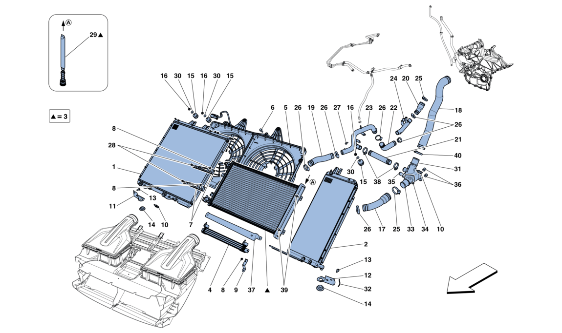 Schematic: Cooling - Radiators And Air Ducts