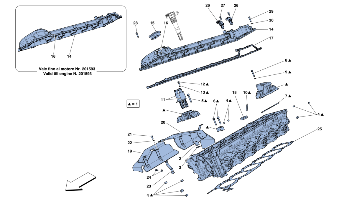 Schematic: Right Hand Cylinder Head